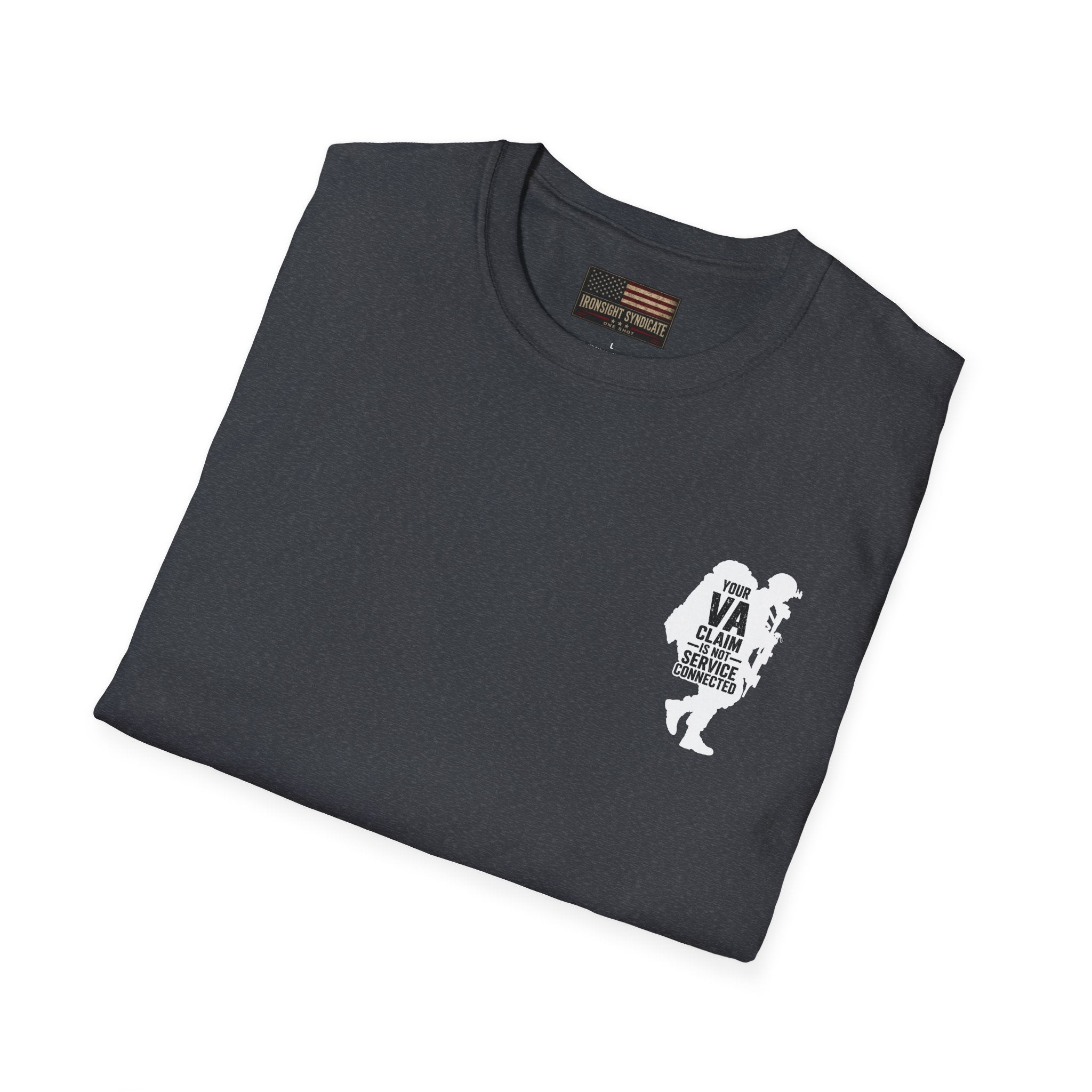 DD-214 service connected T-Shirt (White Graphic)