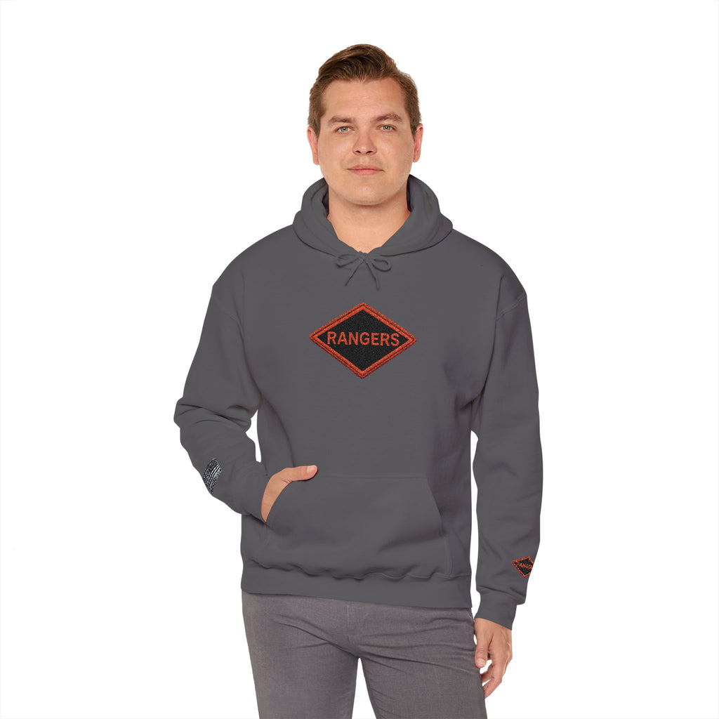 Vintage Army Ranger Embroidered Hooded Sweatshirt