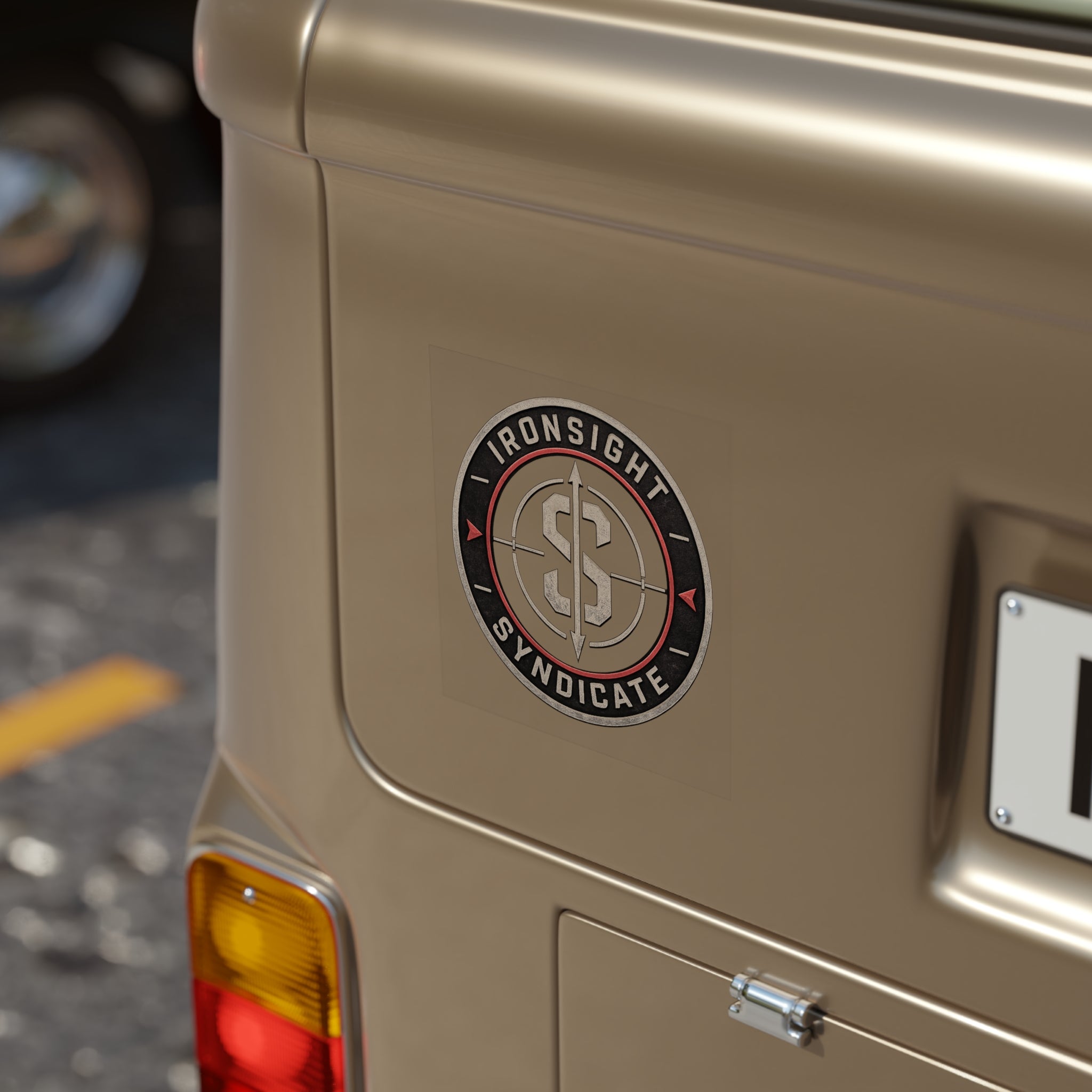 Ironsight Syndicate Outdoor Sticker — Waterproof Transparent Square Decal