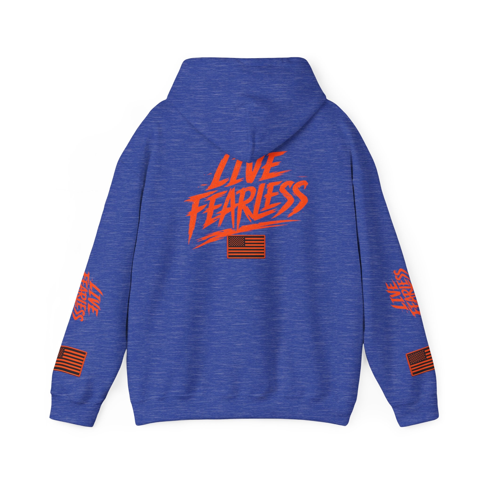 Live Fearless Hoodie (Orange)| Premium Heavy Weight-Military-Inspired Patriotic Hoodie | Ironsight Syndicate