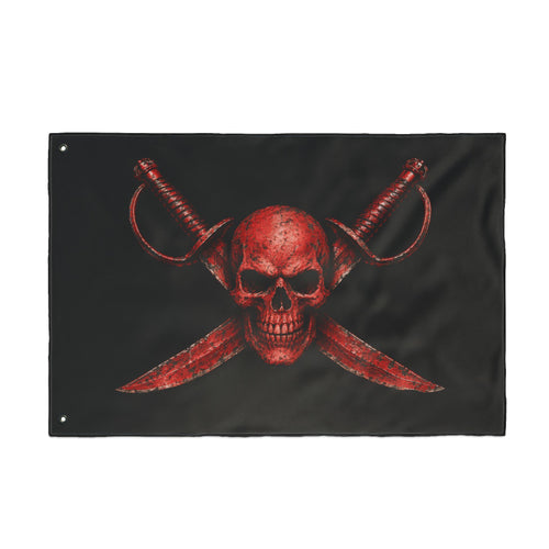 Blood Red Jolly Rogers- Double-Sided Pirate Emblem Banner - 2 | Ironsight Syndicate