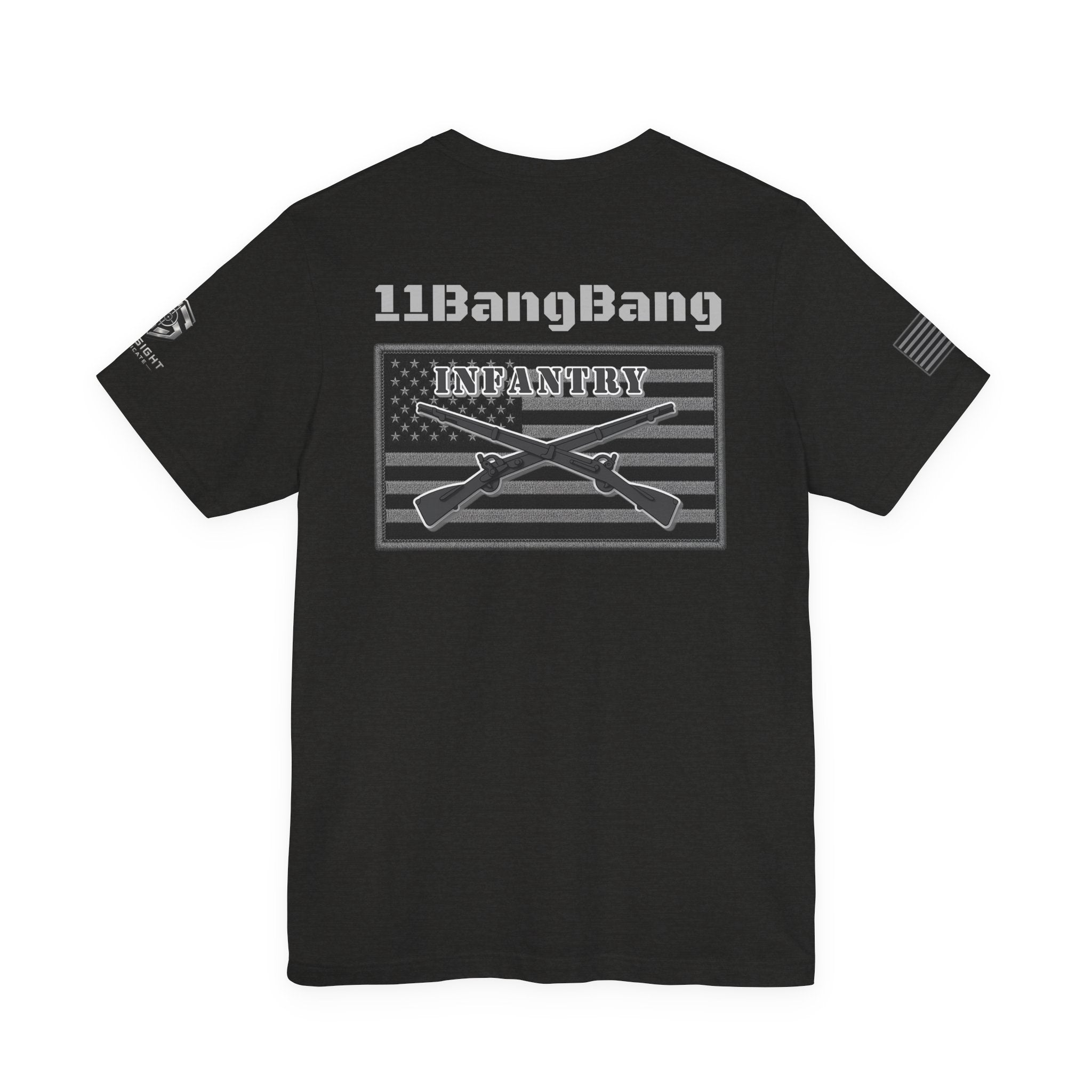 11Bang Bang (White Text)  Infantry Inspired Patriotic T-Shirt