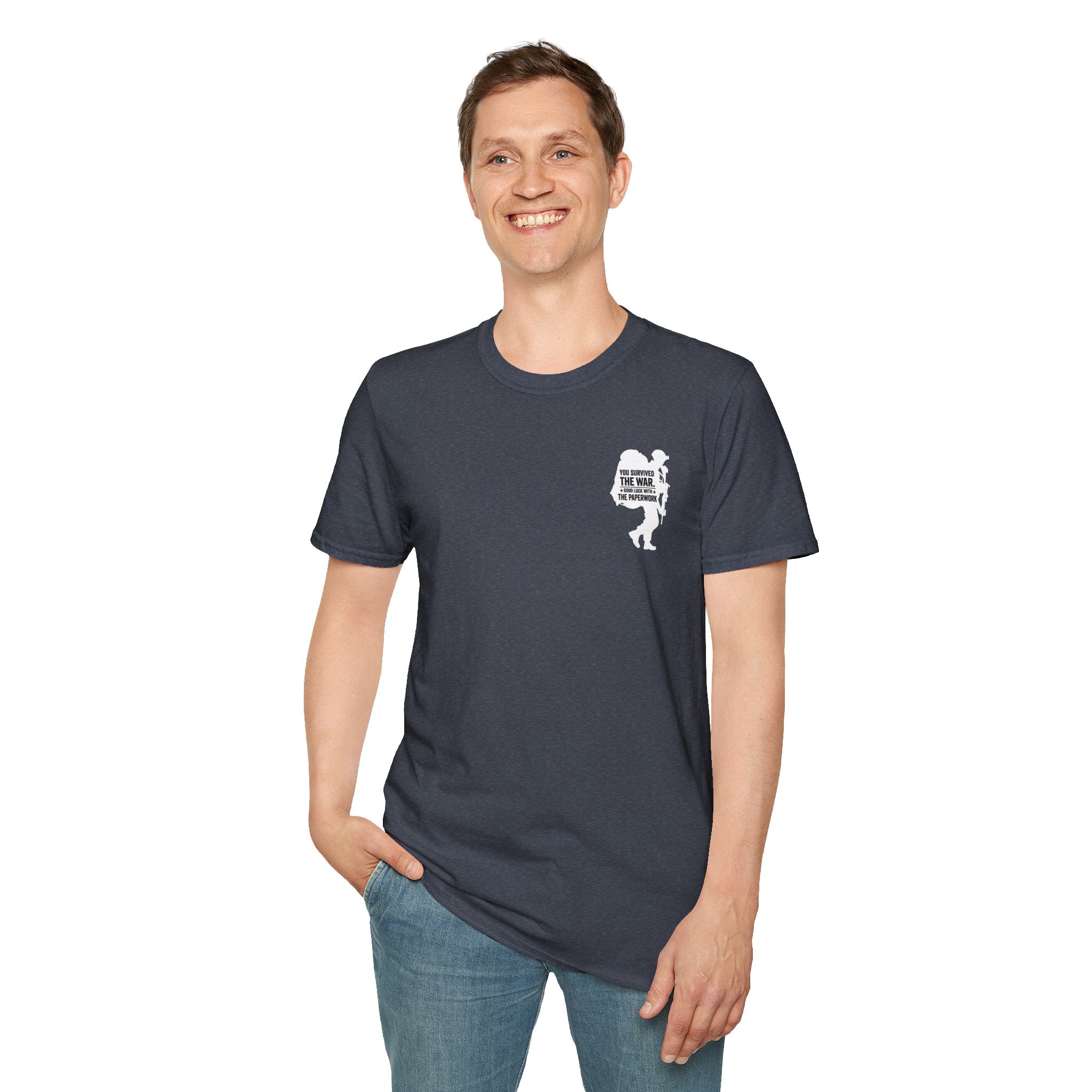 VA Knee Injury Is Denied T-Shirt (White Graphic) | Ironsight Syndicate