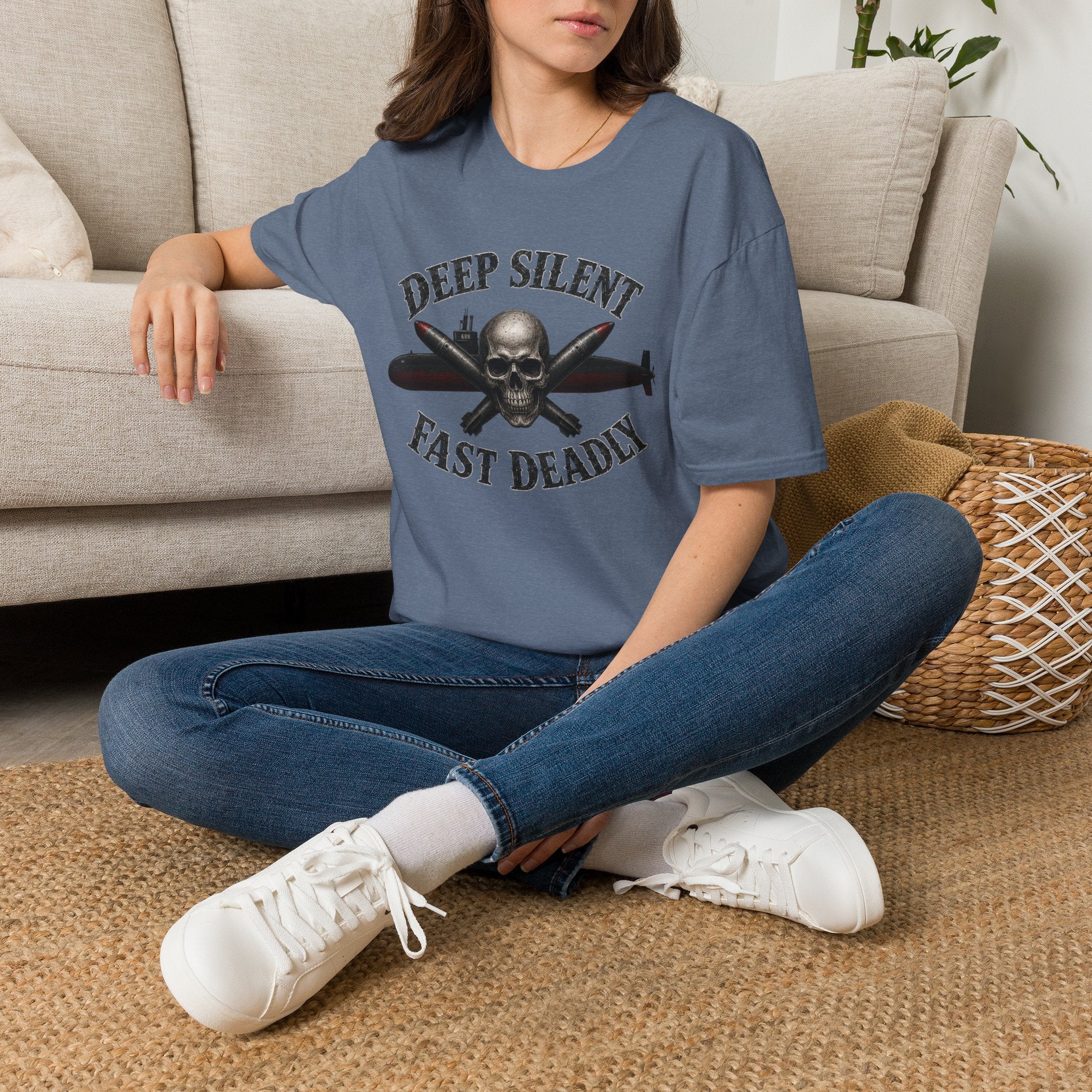 Deep, Silent, Fast Deadly US Navy Submariner Graphic Front T-Shirt