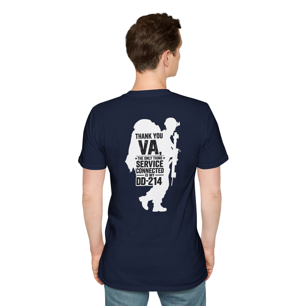 DD-214 service connected T-Shirt (White Graphic)