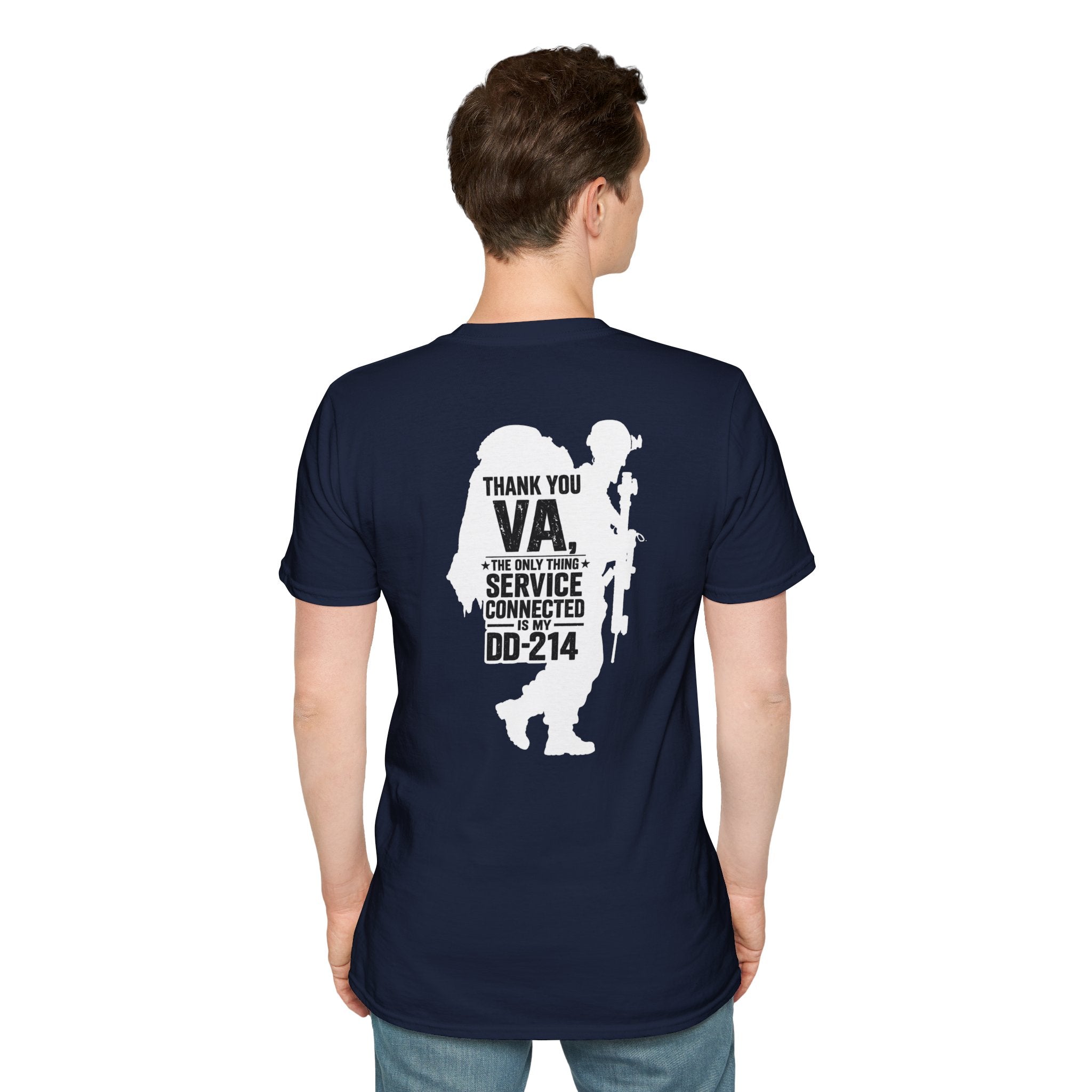 DD-214 service connected T-Shirt (White Graphic)
