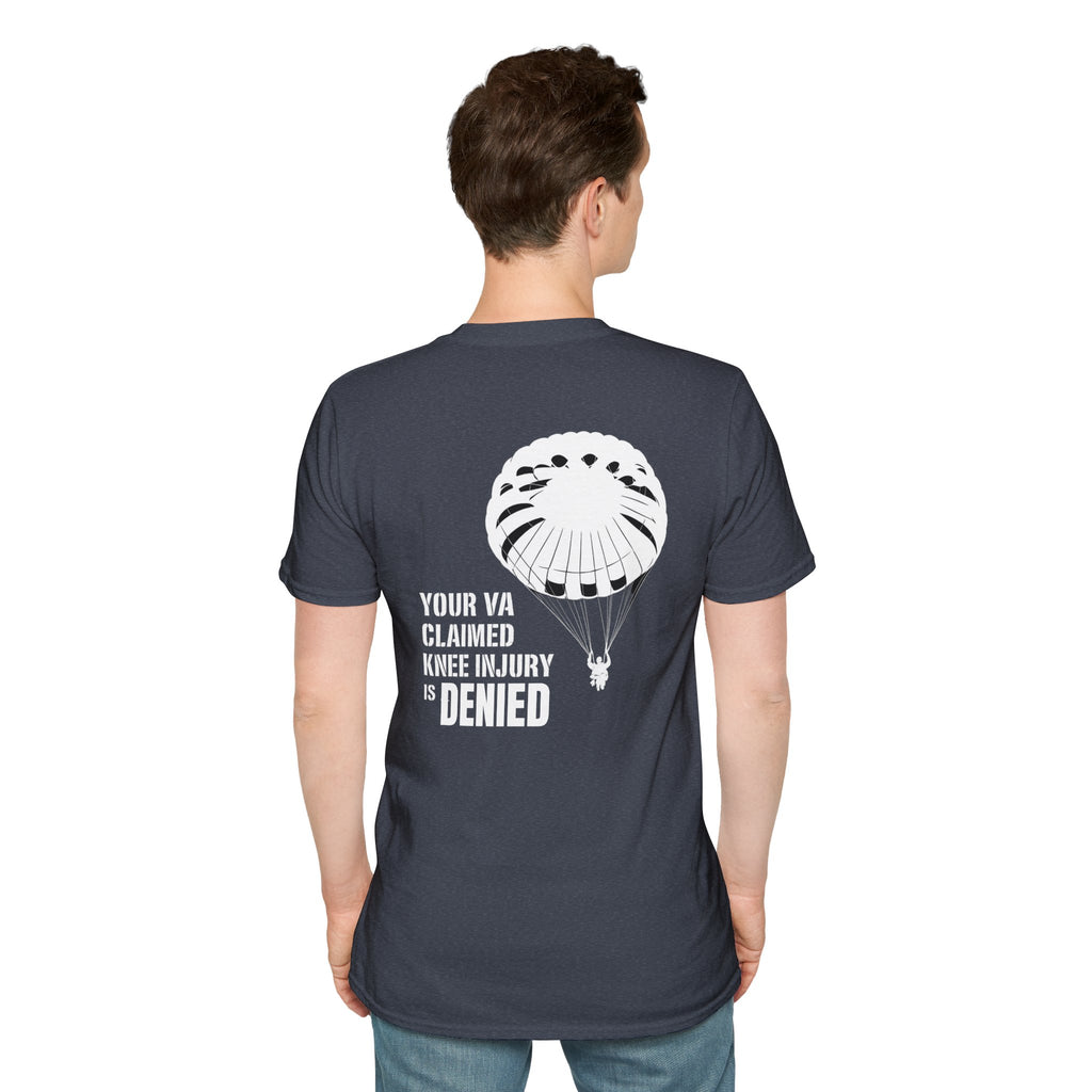 VA Knee Injury Is Denied T-Shirt (White Graphic) | Ironsight Syndicate