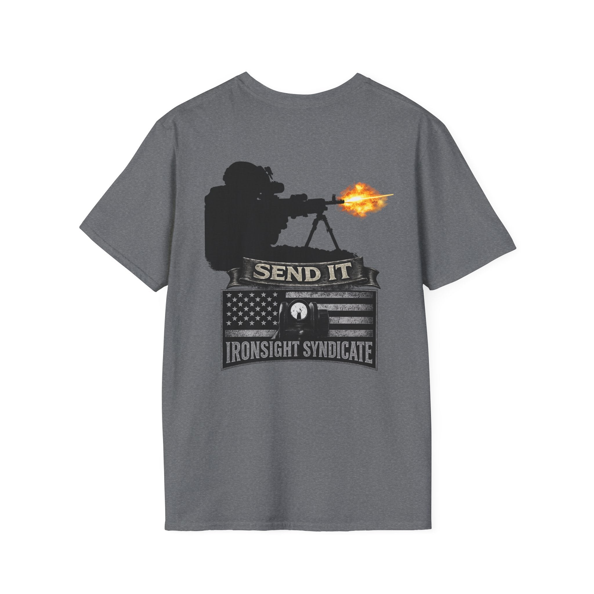 Send it 240B Gunner T-Shirt | Patriotic Military Graphic Tee for Veterans & Patriots, Adult (13 and up), unisex