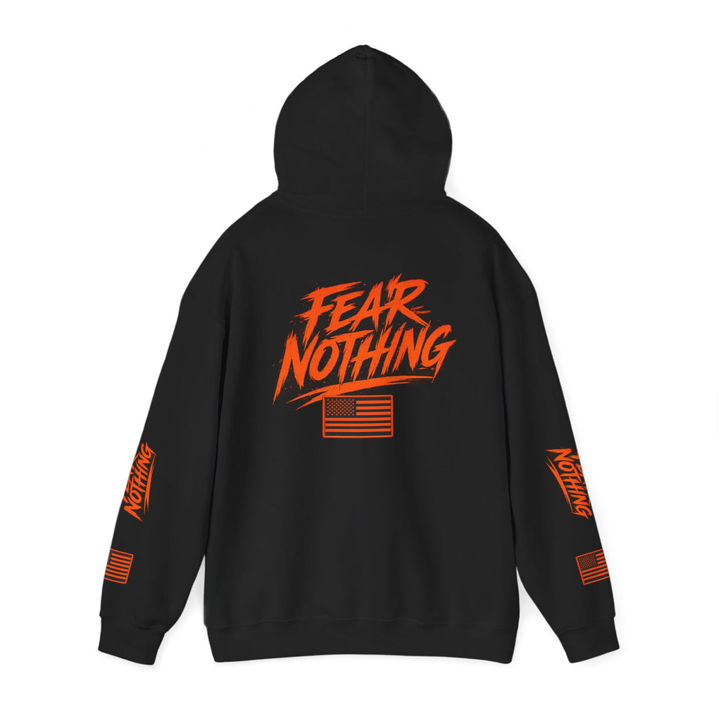 Fear Nothing Hoodie (Orange) | Premium Military-Inspired Patriotic Hoodie | Ironsight Syndicate