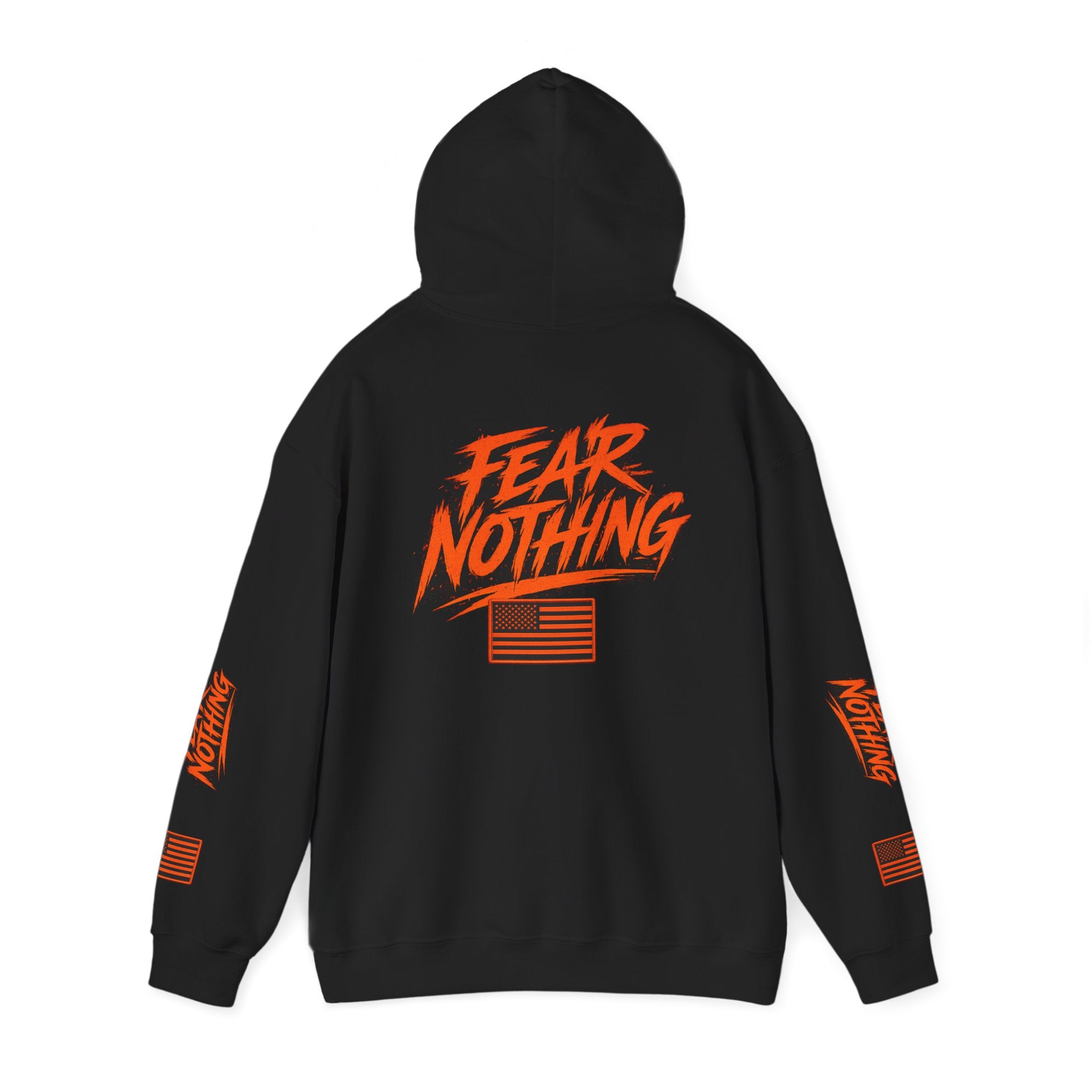 Fear Nothing Hoodie (Orange) | Premium Military-Inspired Patriotic Hoodie | Ironsight Syndicate