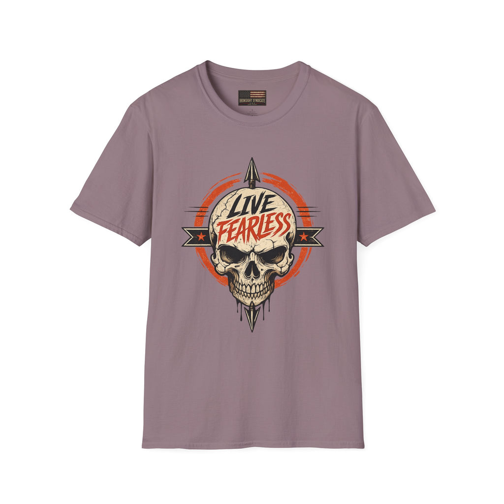 Live Fearless Skull Military T-Shirt (Front and Back) | Ironsight Syndicate