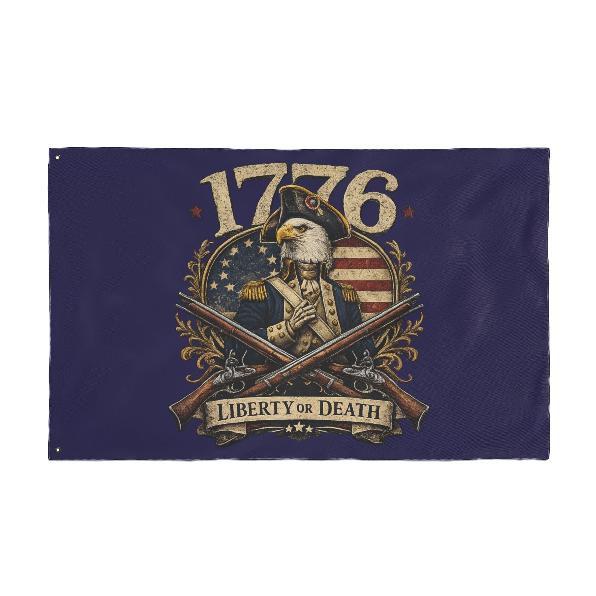 1776 Liberty or Death Bald Eagle American Flag | Patriotic Revolutionary War Banner for Veterans & Patriots