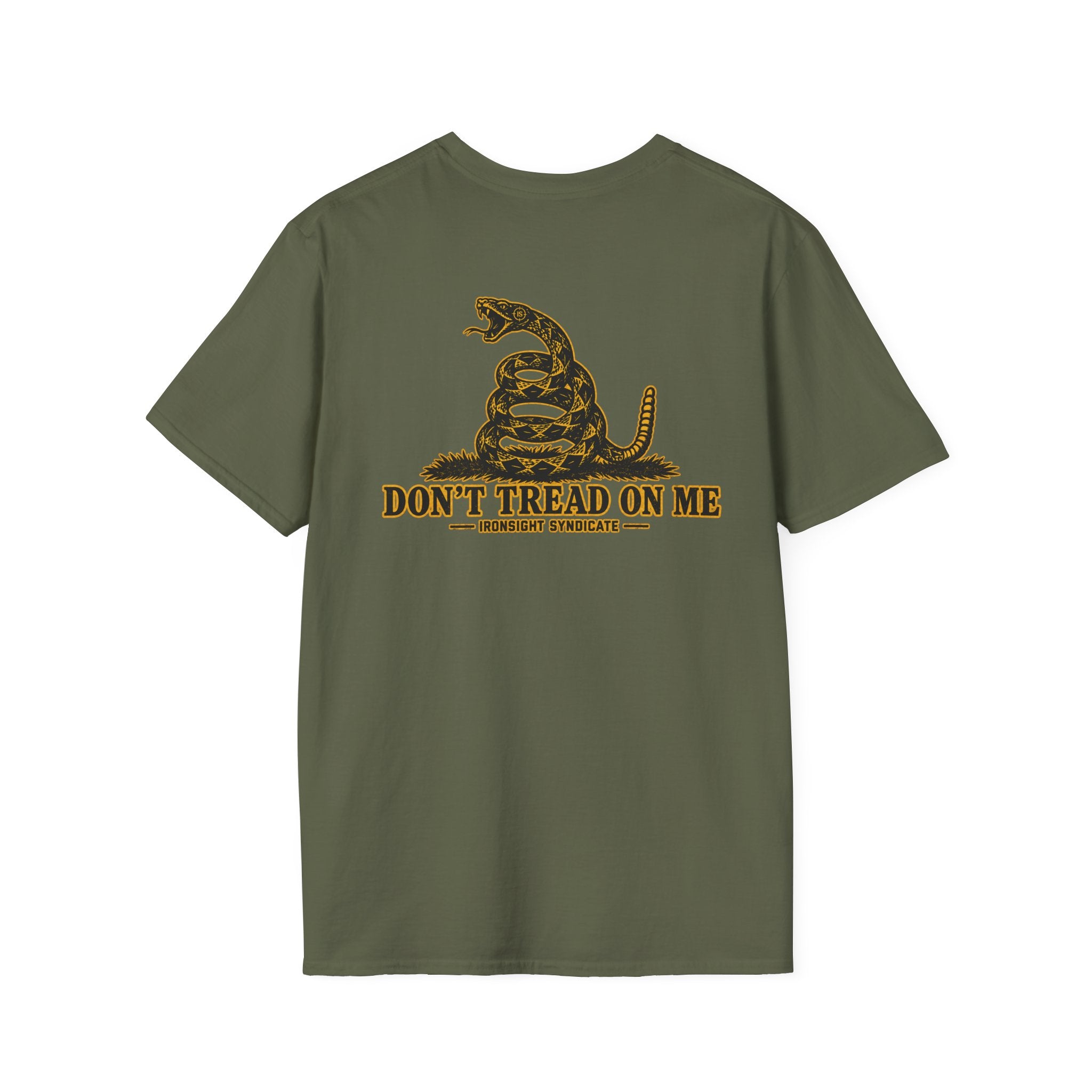 Don't Tread On Me Gadsden Flag T-Shirt in Military Green | Ironsight Syndicate