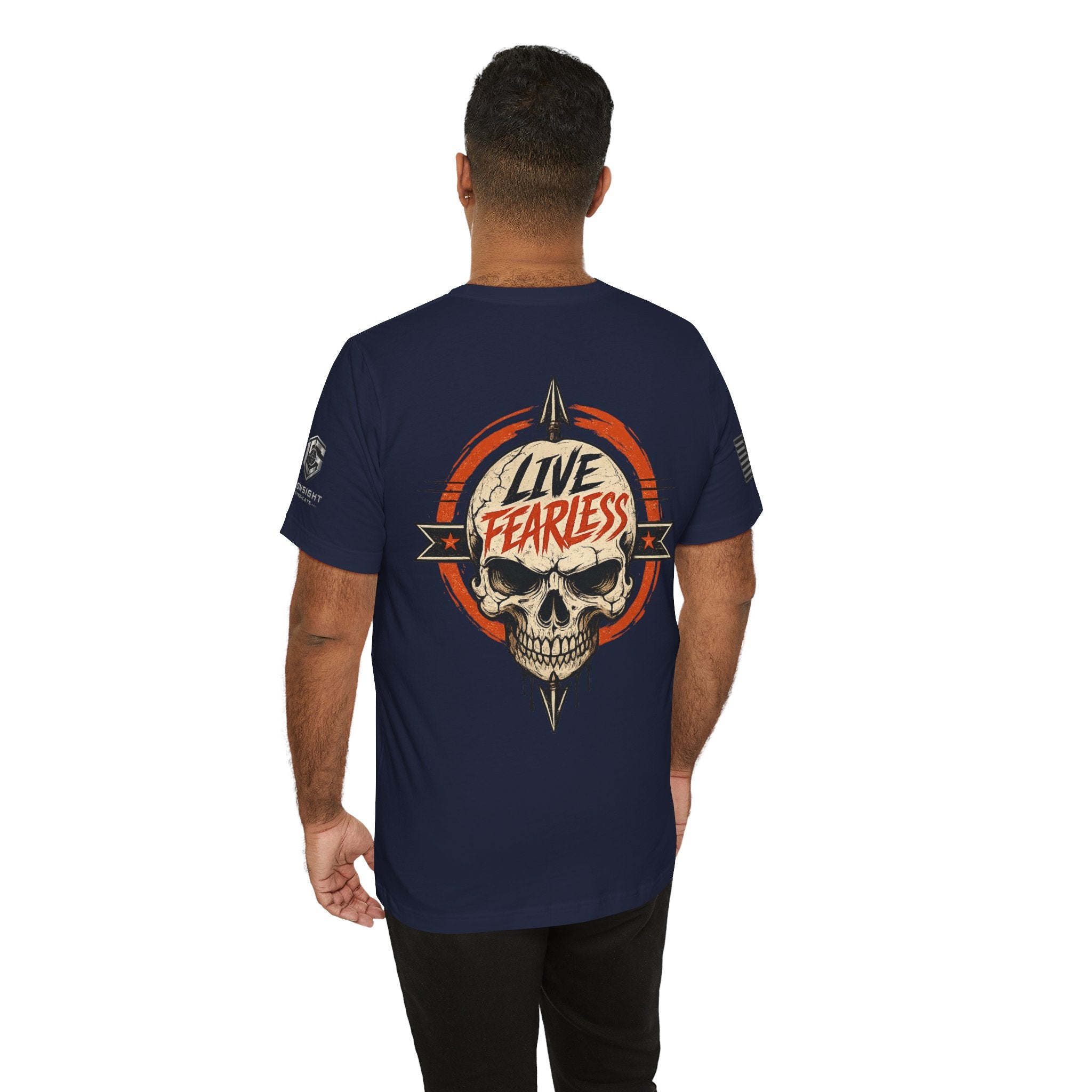 Live Fearless Skull Military T-Shirt | Ironsight Syndicate