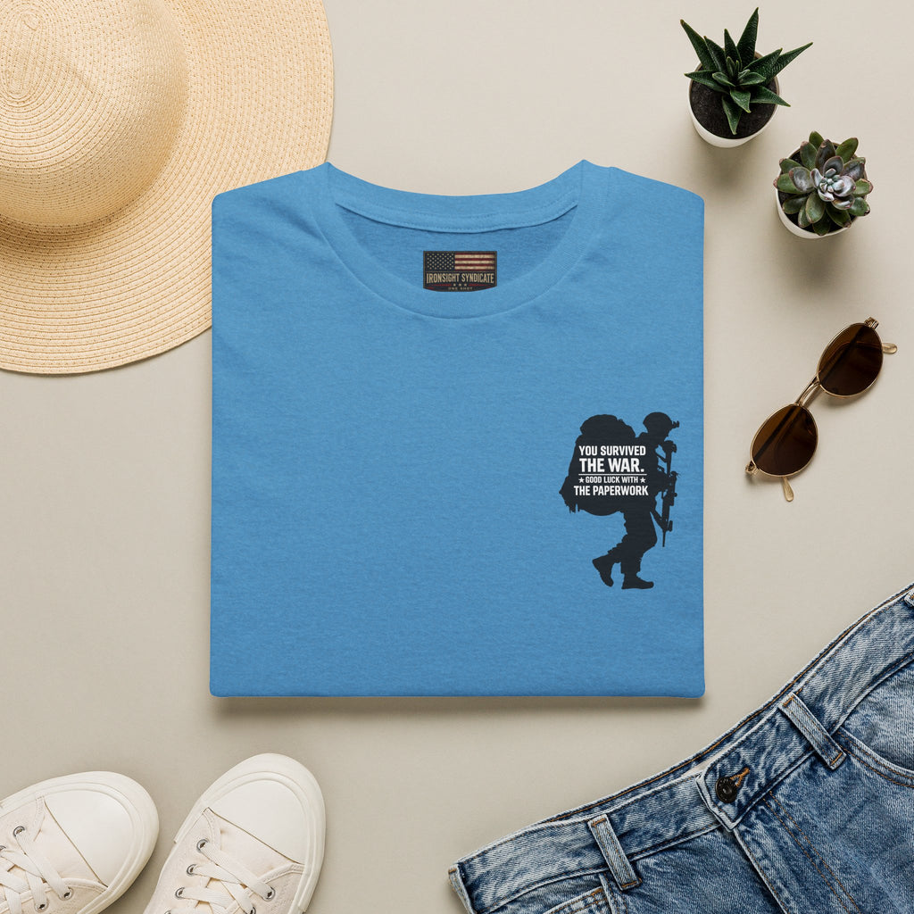 VA Knee Injury Claim Is Denied T-Shirt (Black Graphic) | Ironsight Syndicate
