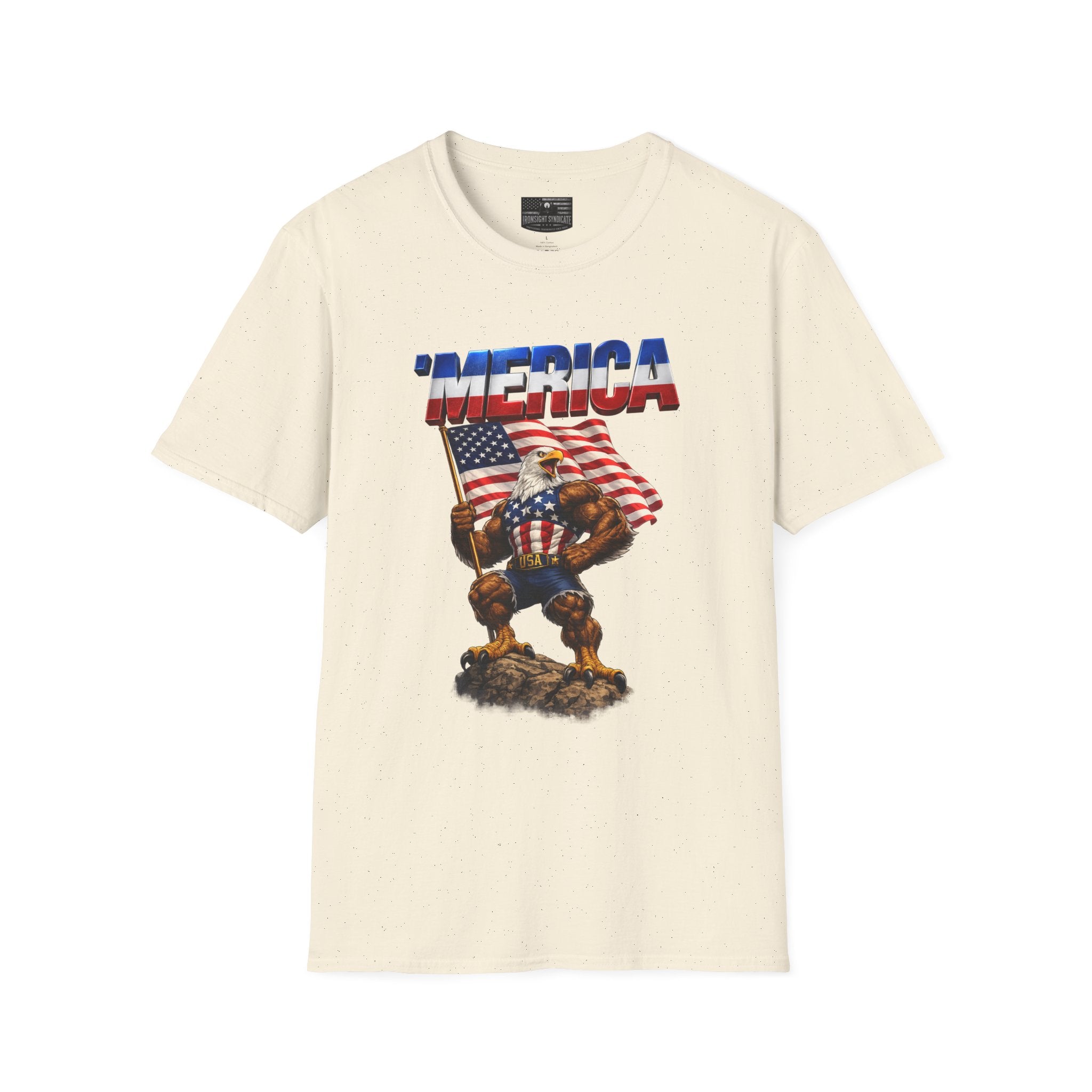 Merican Eagle T-Shirt | Patriotic Military Graphic Tee for Veterans & Patriots, Adult (13 and up), unisex