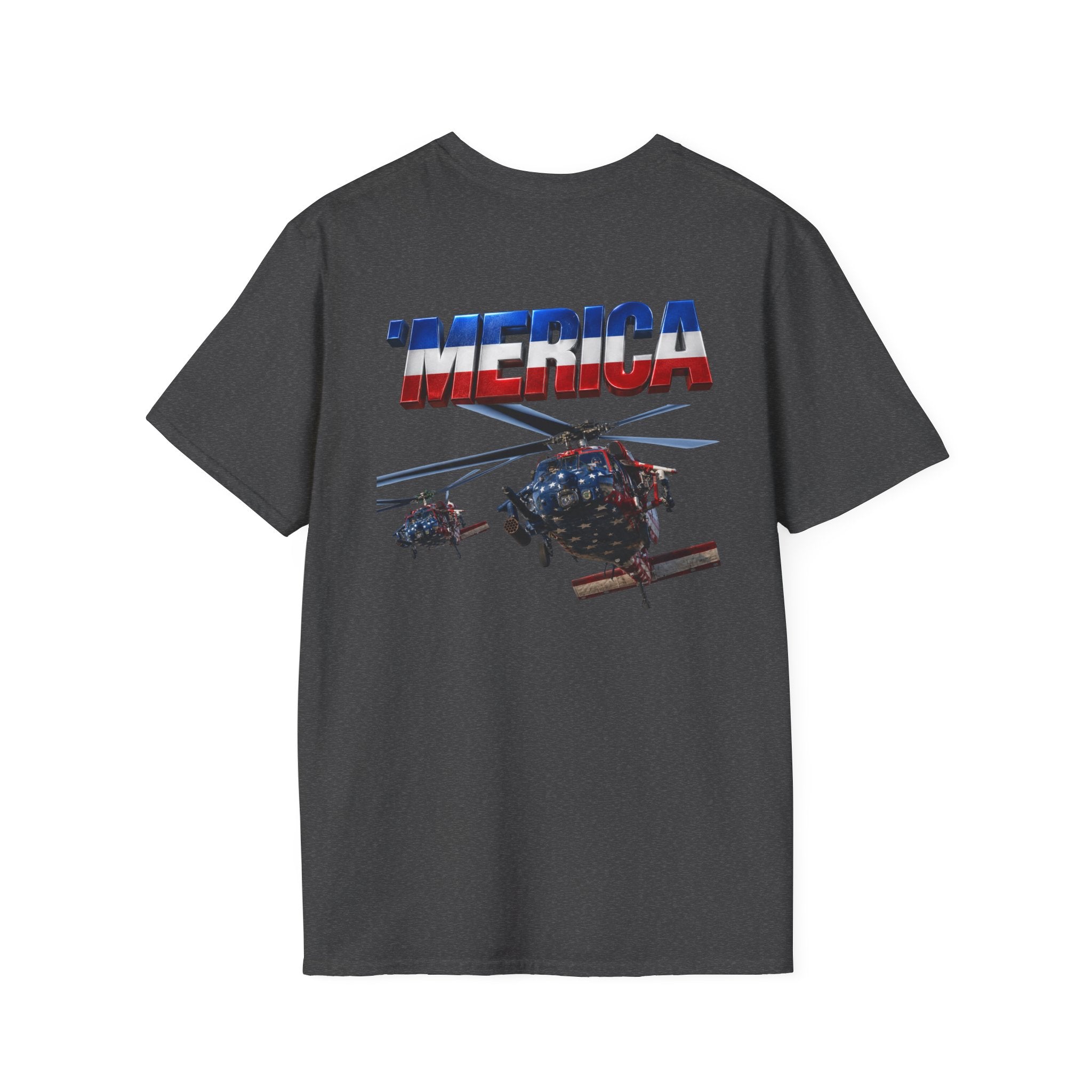 MH-60 Liberty Hawk! Patriotic Ironsight Syndicate T-Shirt | Patriotic Military Graphic Tee for Veterans & Patriots, Adult (13 and up), unisex