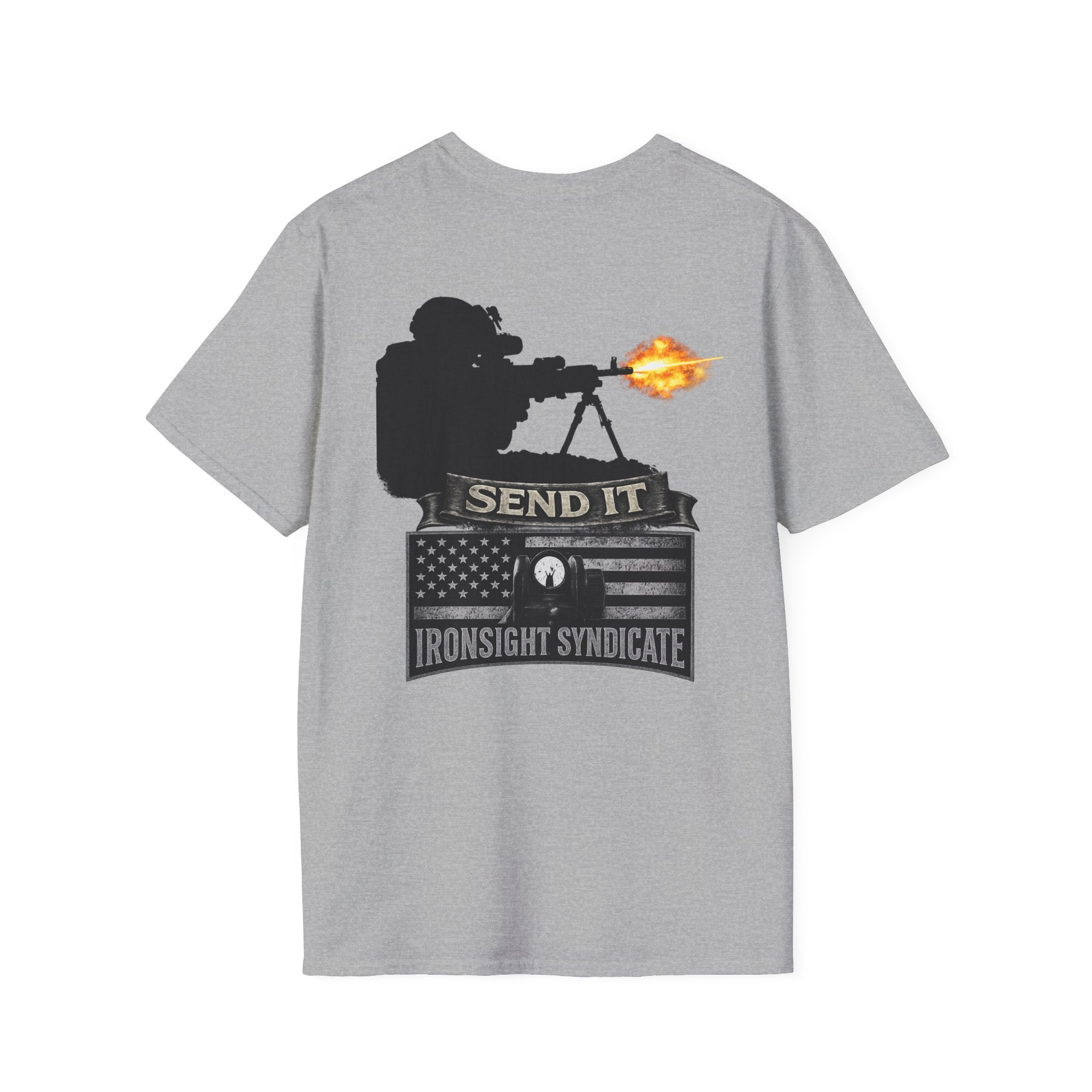 Send it 240B Gunner T-Shirt | Patriotic Military Graphic Tee for Veterans & Patriots, Adult (13 and up), unisex
