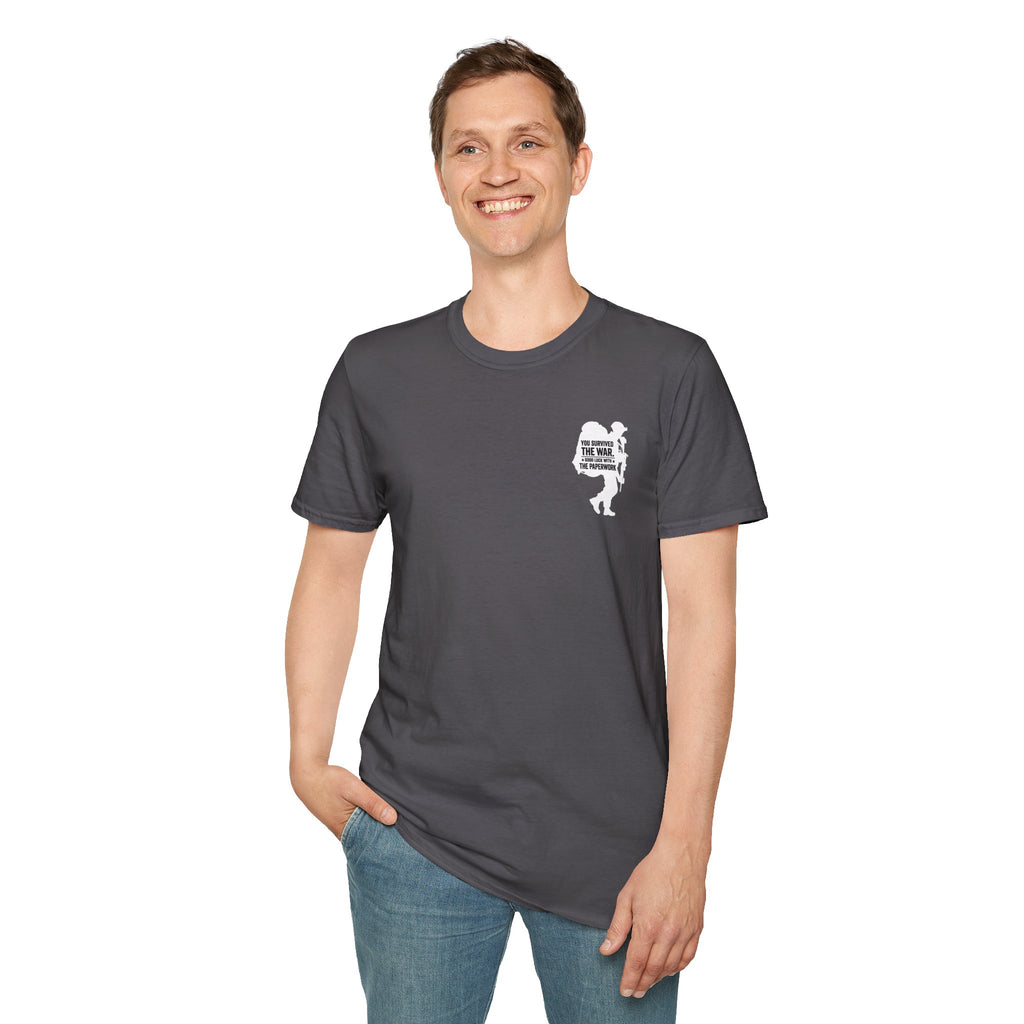 VA Knee Injury Is Denied T-Shirt (White Graphic) | Ironsight Syndicate