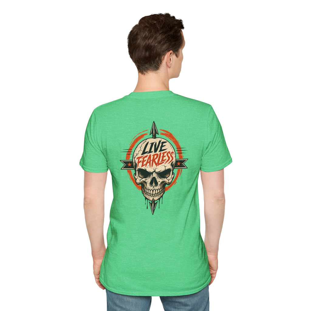Live Fearless Skull Military T-Shirt (Front and Back) | Ironsight Syndicate