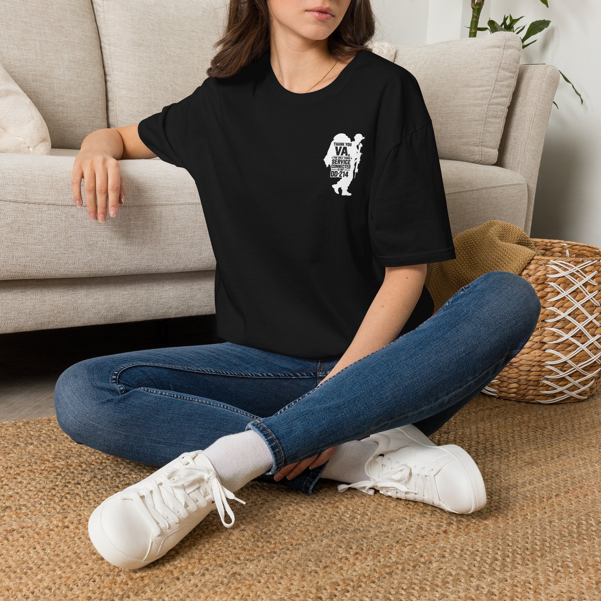 DD-214 Service Connected T-Shirt (White Graphic)