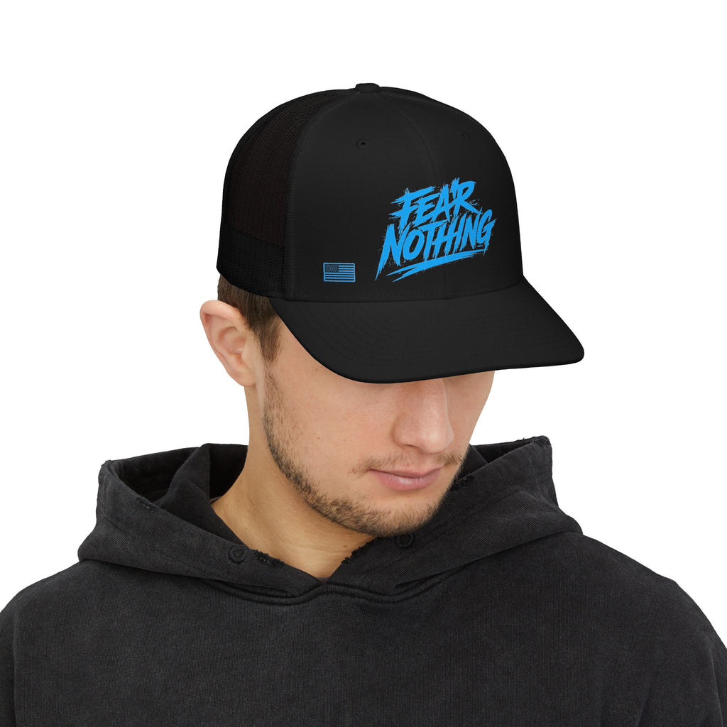 Fear Nothing Blue Trucker Hat | Ironsight Syndicate