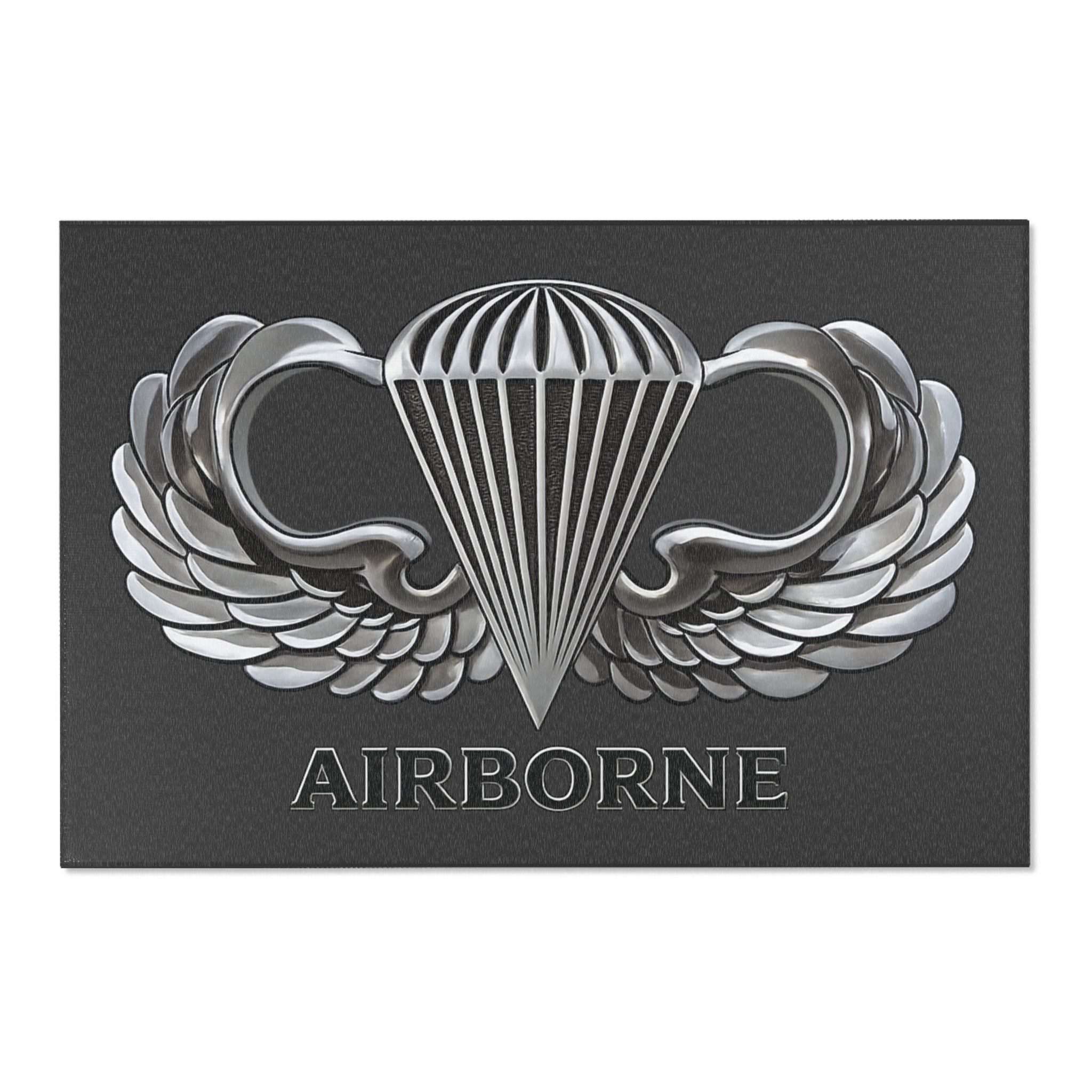Airborne Wing Area Rug — Military Honor Floor Mat — Army Veteran Home Decor — Ironsight Syndicate - 3