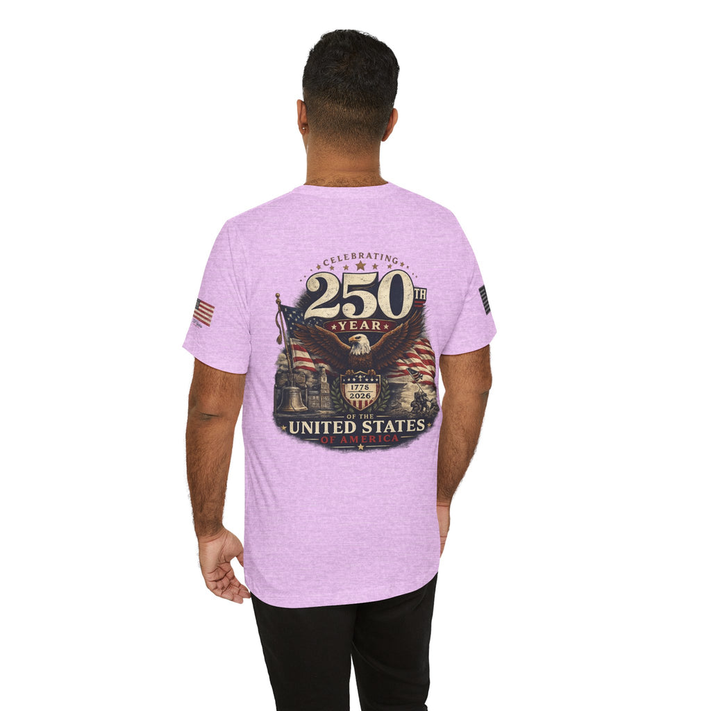America 250th Anniversary T-Shirt | Patriotic Eagle & American Flag Shirt | 1776-2026 United States Tee front and back