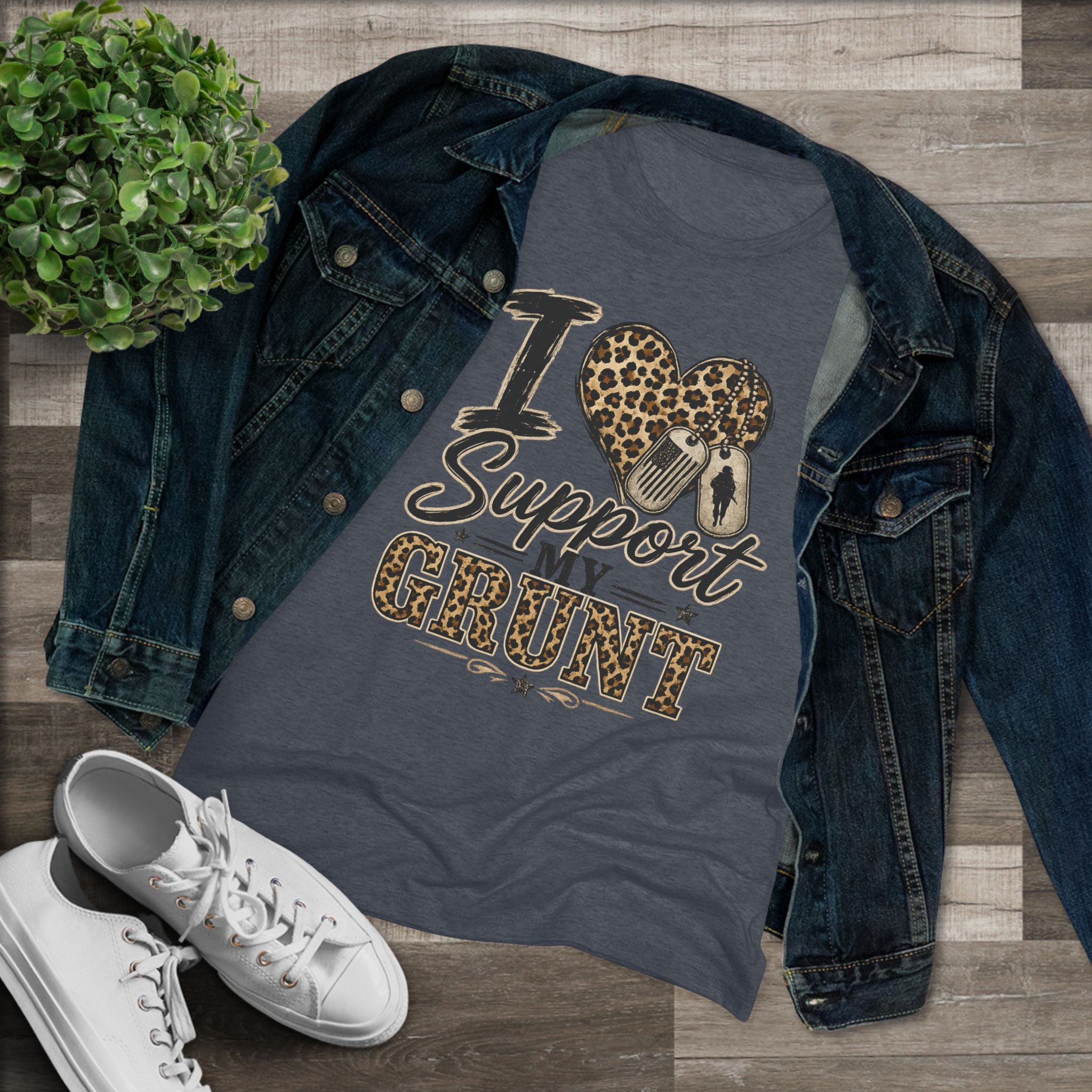 I Support My Grunt Tee — Women's Military Spouse Graphic Shirt