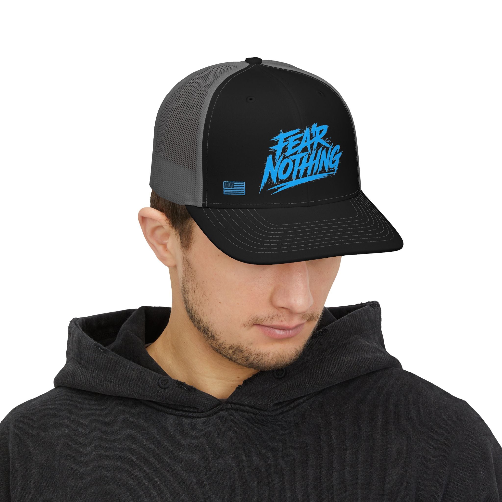 Fear Nothing Blue Trucker Hat | Ironsight Syndicate