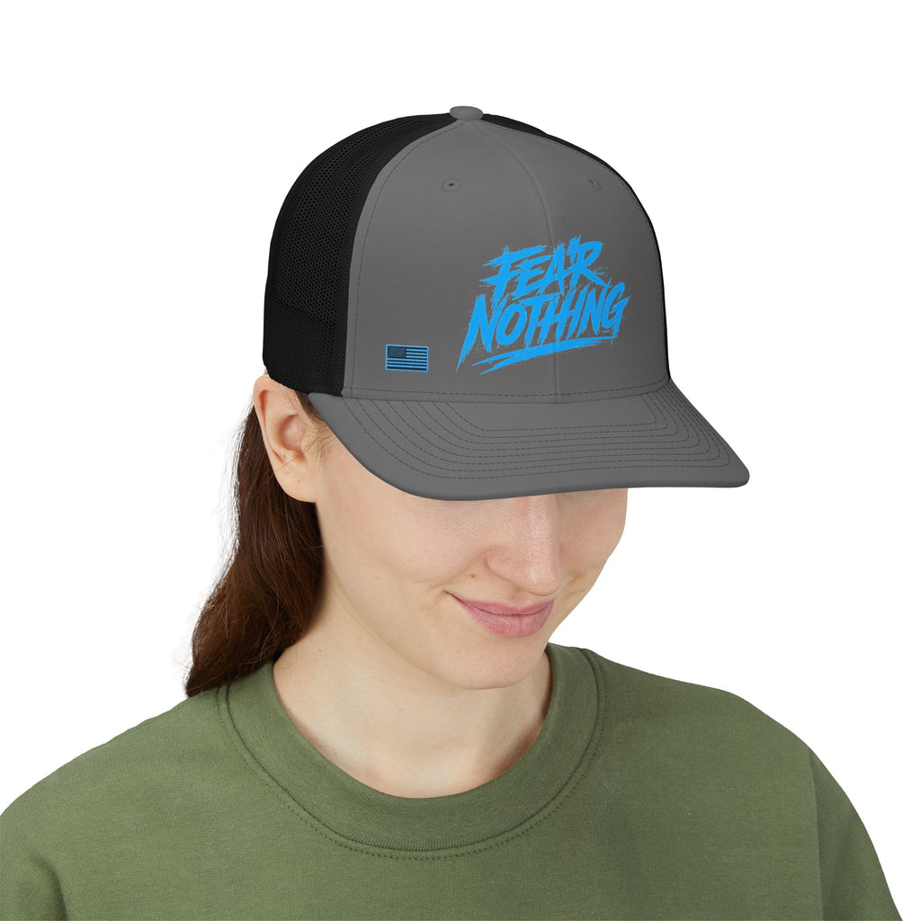 Fear Nothing Blue Trucker Hat | Ironsight Syndicate