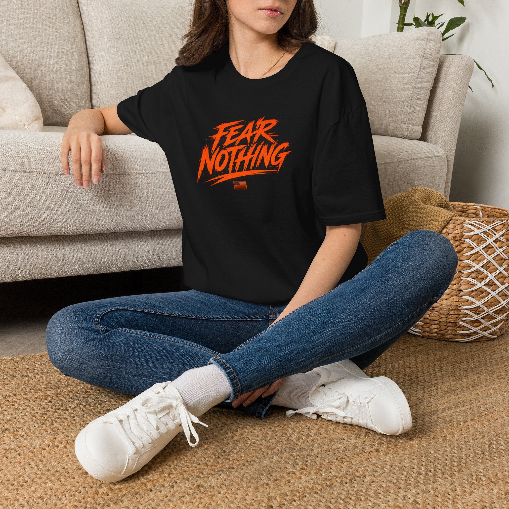 Fear Nothing (Orange) Military-Inspired Graphic T-Shirt | Ironsight Syndicate