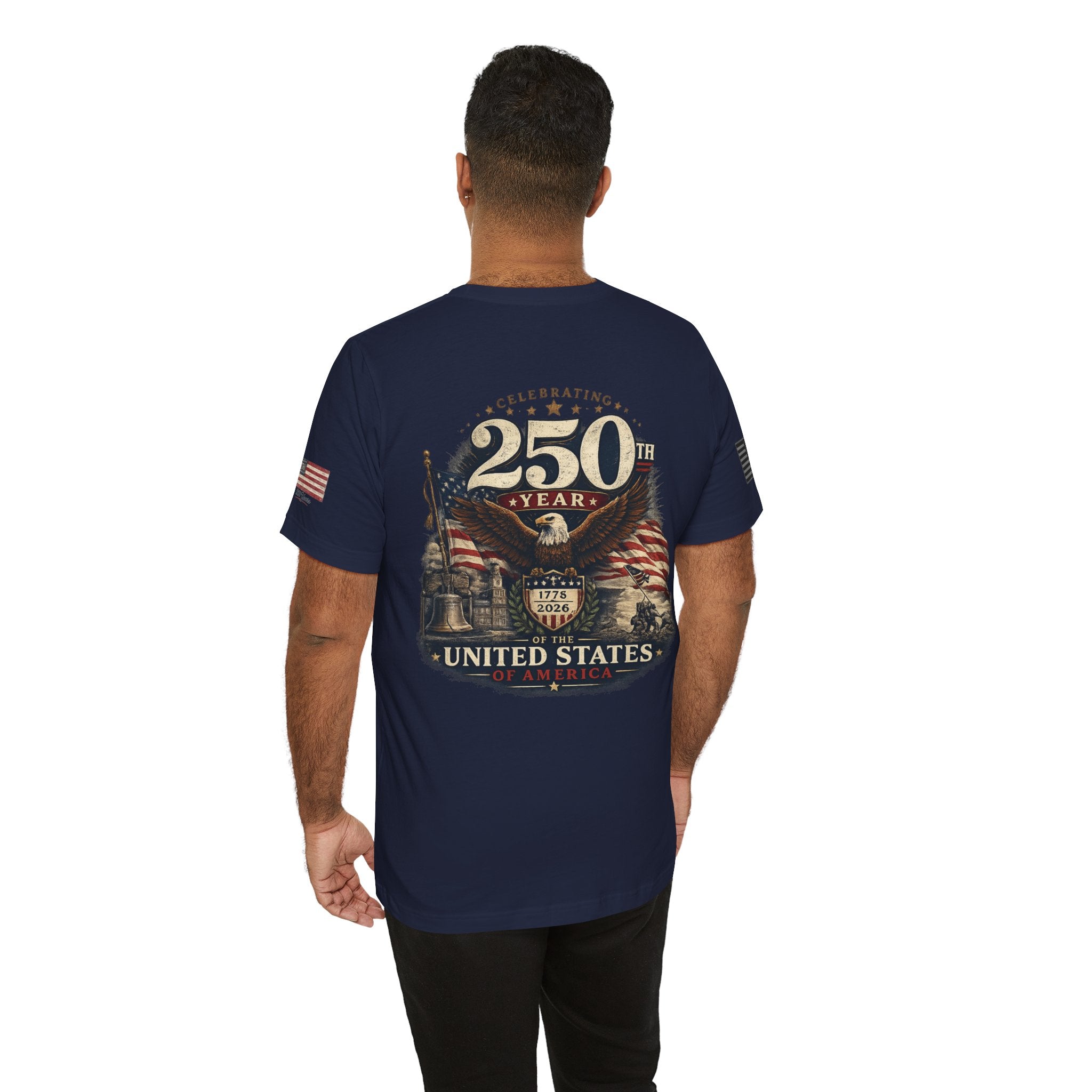 America 250th Anniversary T-Shirt | Patriotic Eagle & American Flag Shirt | 1776-2026 United States Tee front and back