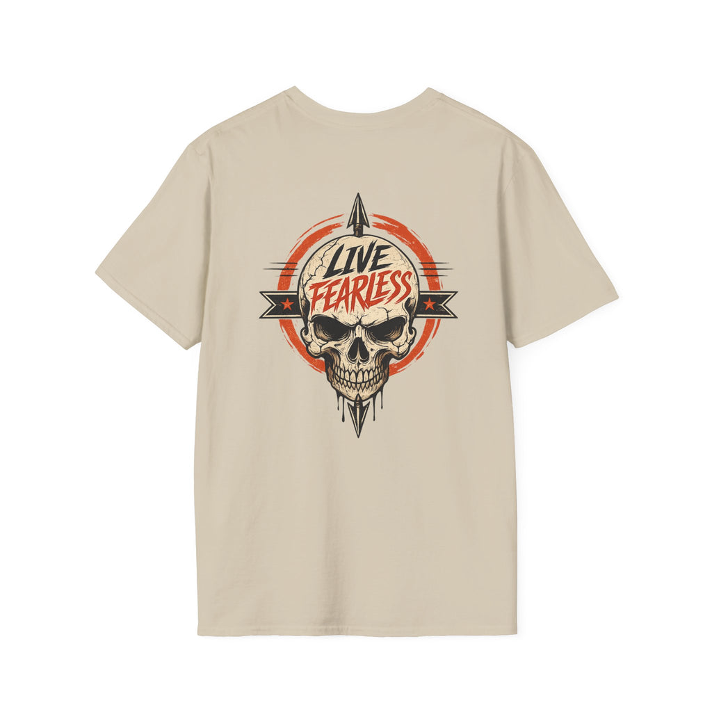 Live Fearless Skull Military T-Shirt (Front and Back) | Ironsight Syndicate