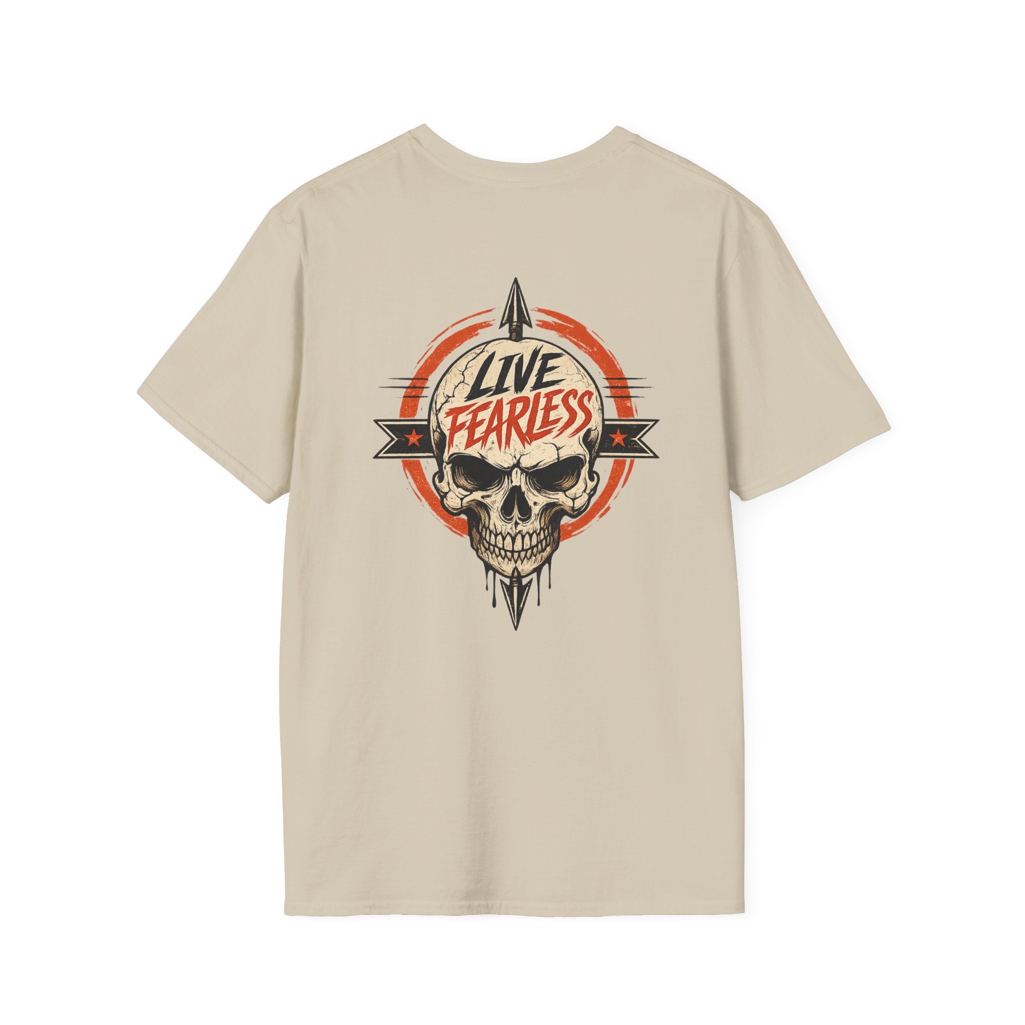 Live Fearless Skull Military T-Shirt (Front and Back) | Ironsight Syndicate