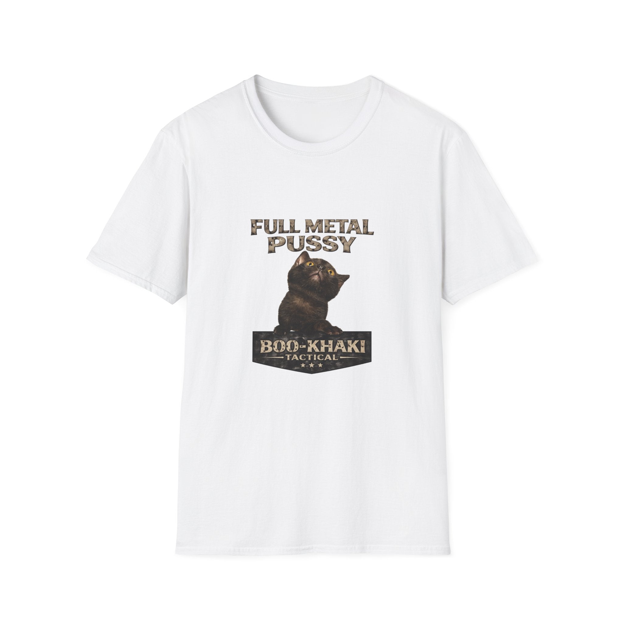 Full Metal Cat T-Shirt - Boo-Khaki Tactical Graphic Tee - W | Ironsight Syndicate