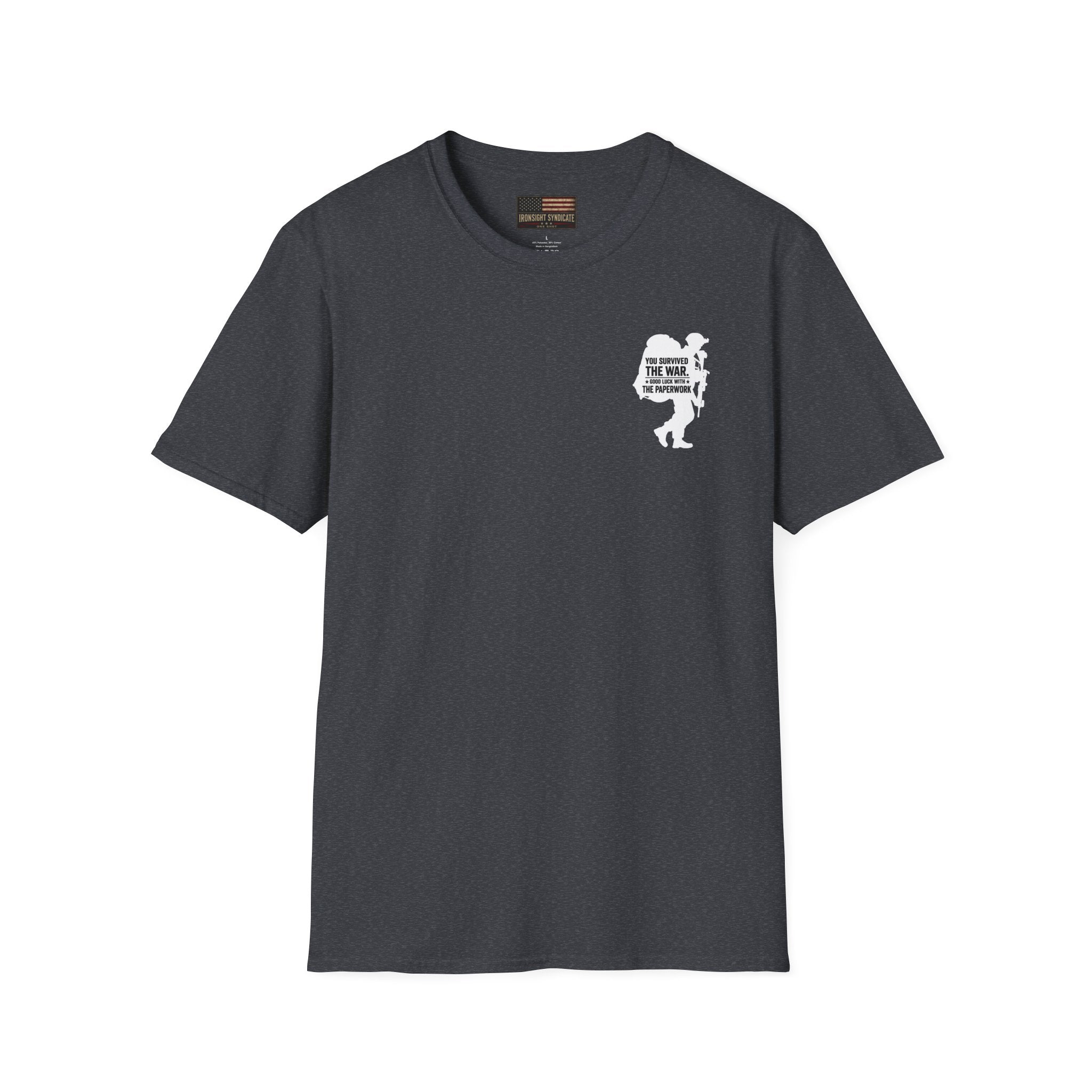 VA Knee Injury Is Denied T-Shirt (White Graphic) | Ironsight Syndicate