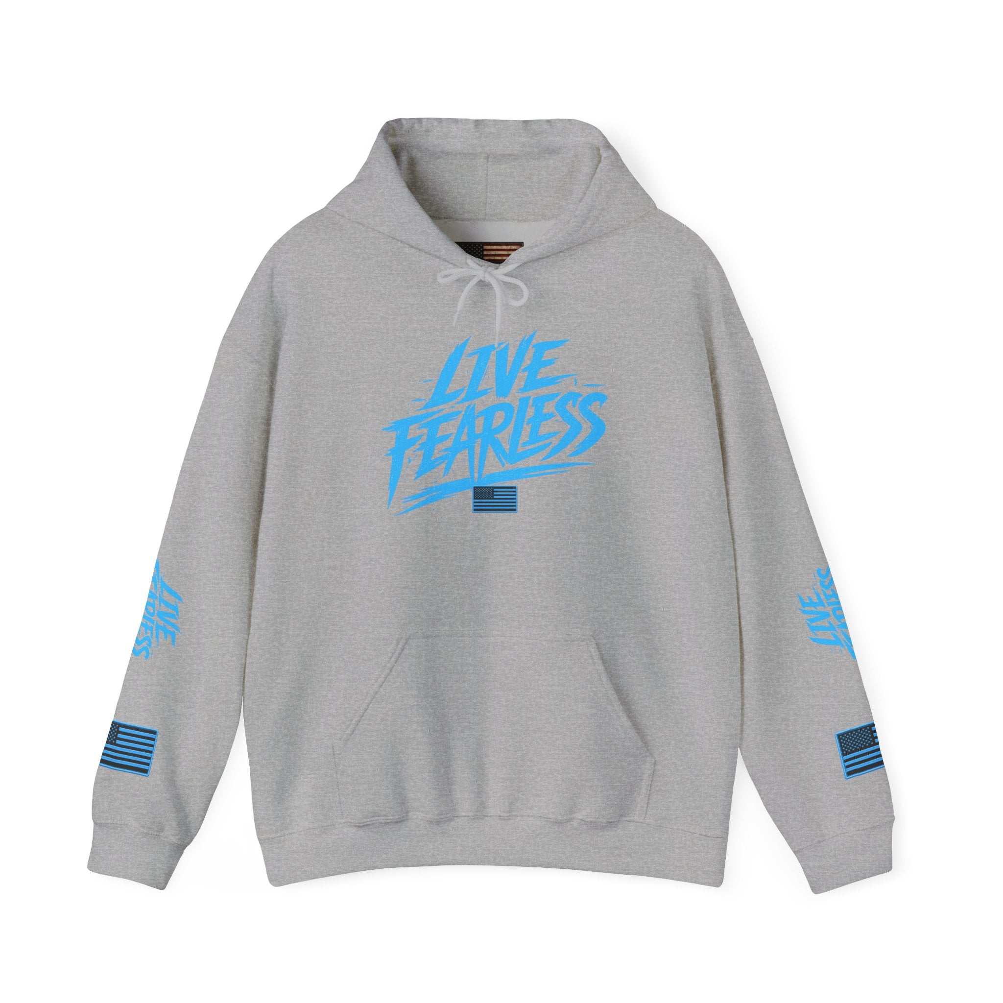 Live Fearless Hoodie | Premium Heavy Weight-Military-Inspired Patriotic Hoodie - Sport Grey | Ironsight Syndicate