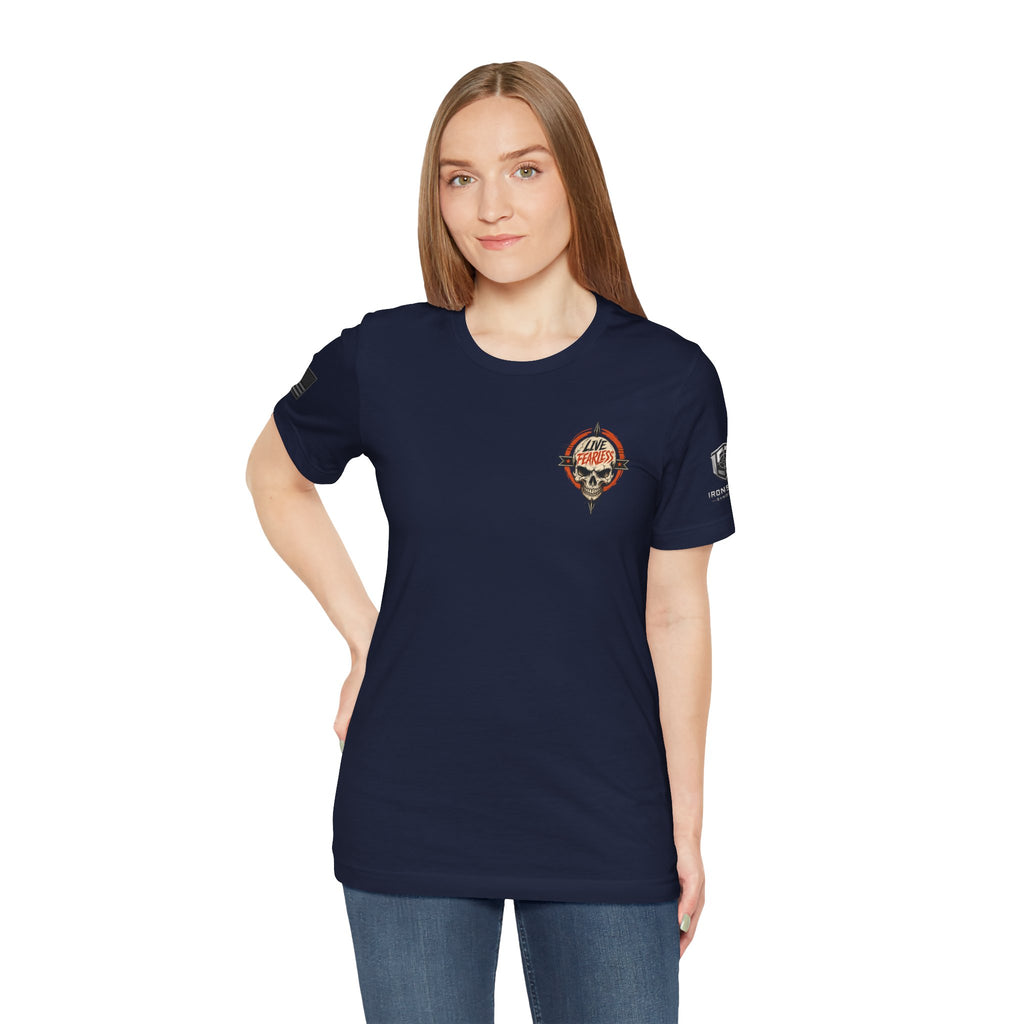 Live Fearless Skull Military T-Shirt | Ironsight Syndicate