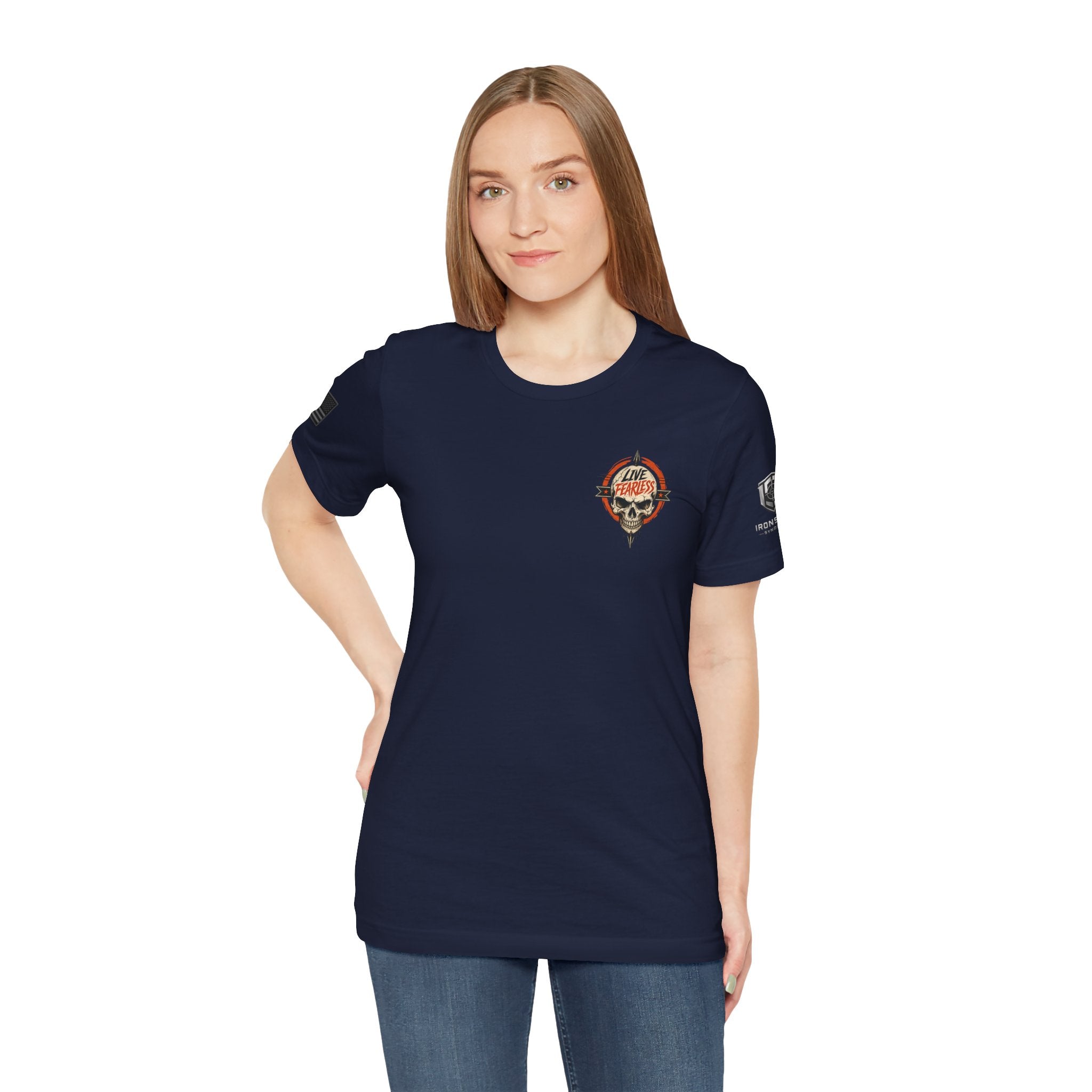 Live Fearless Skull Military T-Shirt | Ironsight Syndicate