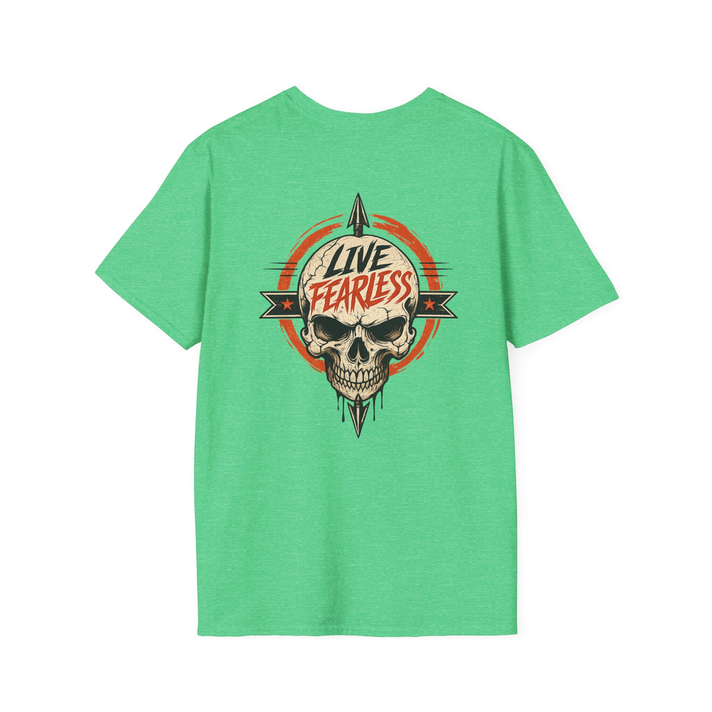 Live Fearless Skull Military T-Shirt (Front and Back) | Ironsight Syndicate