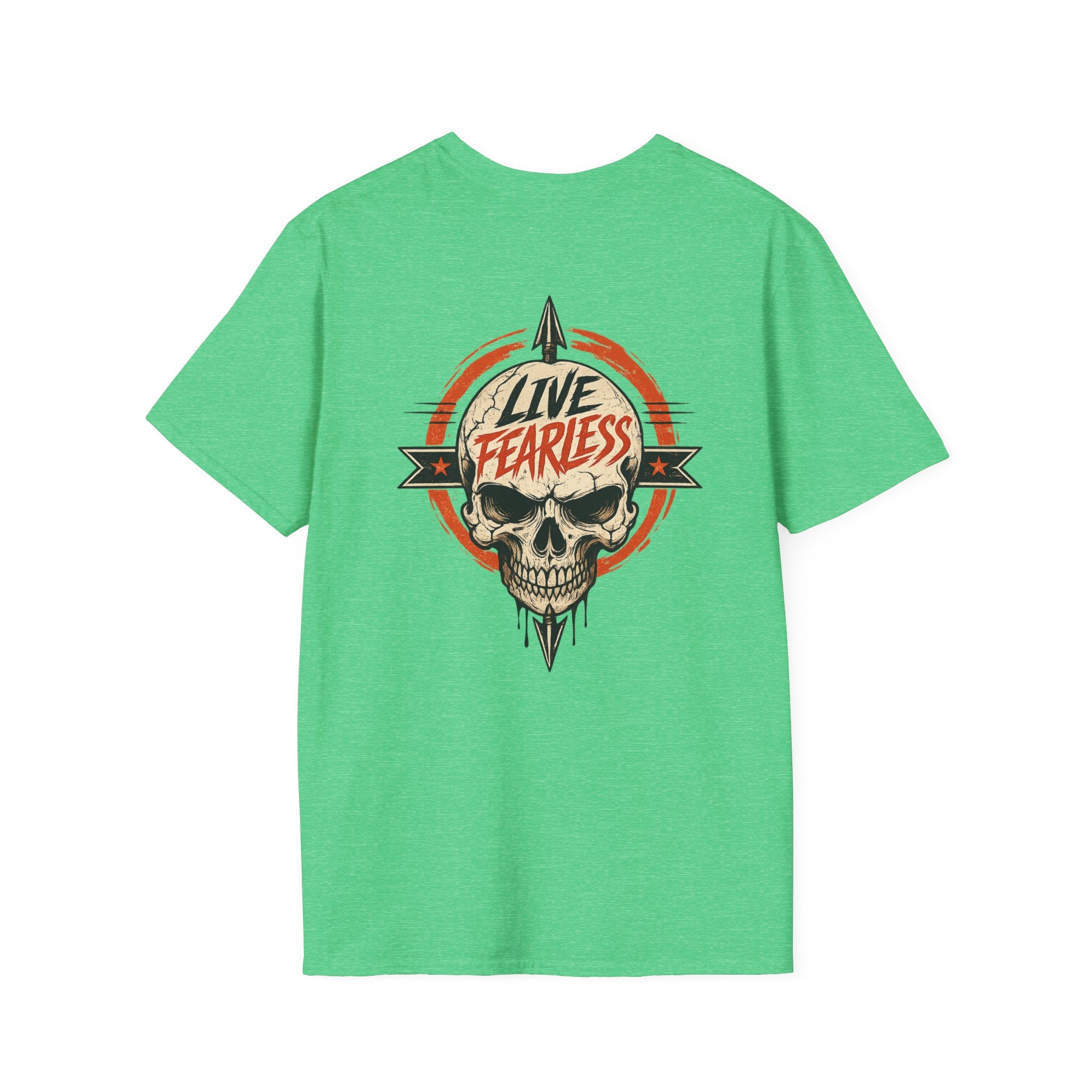 Live Fearless Skull Military T-Shirt (Front and Back) | Ironsight Syndicate