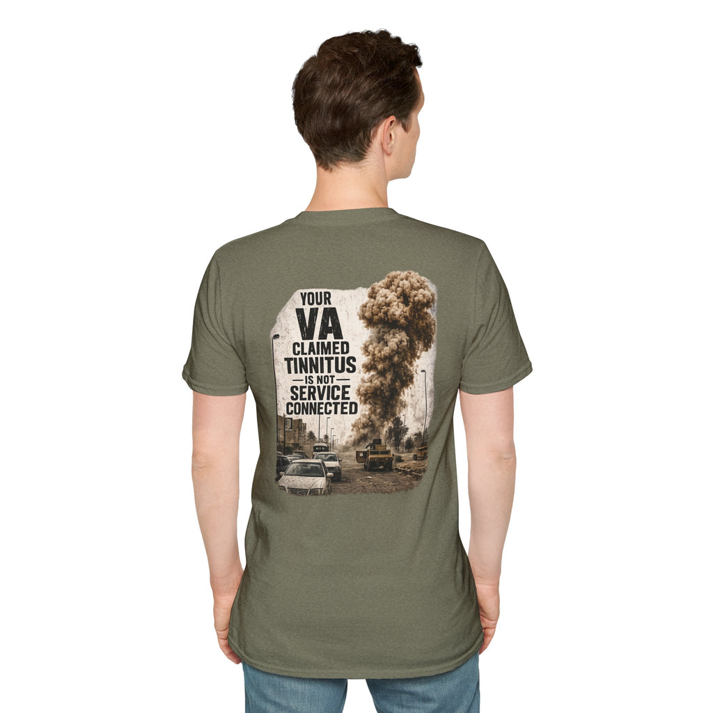 VA Tinnitus Claim is Not Service Connected T-Shirt | Ironsight Syndicate