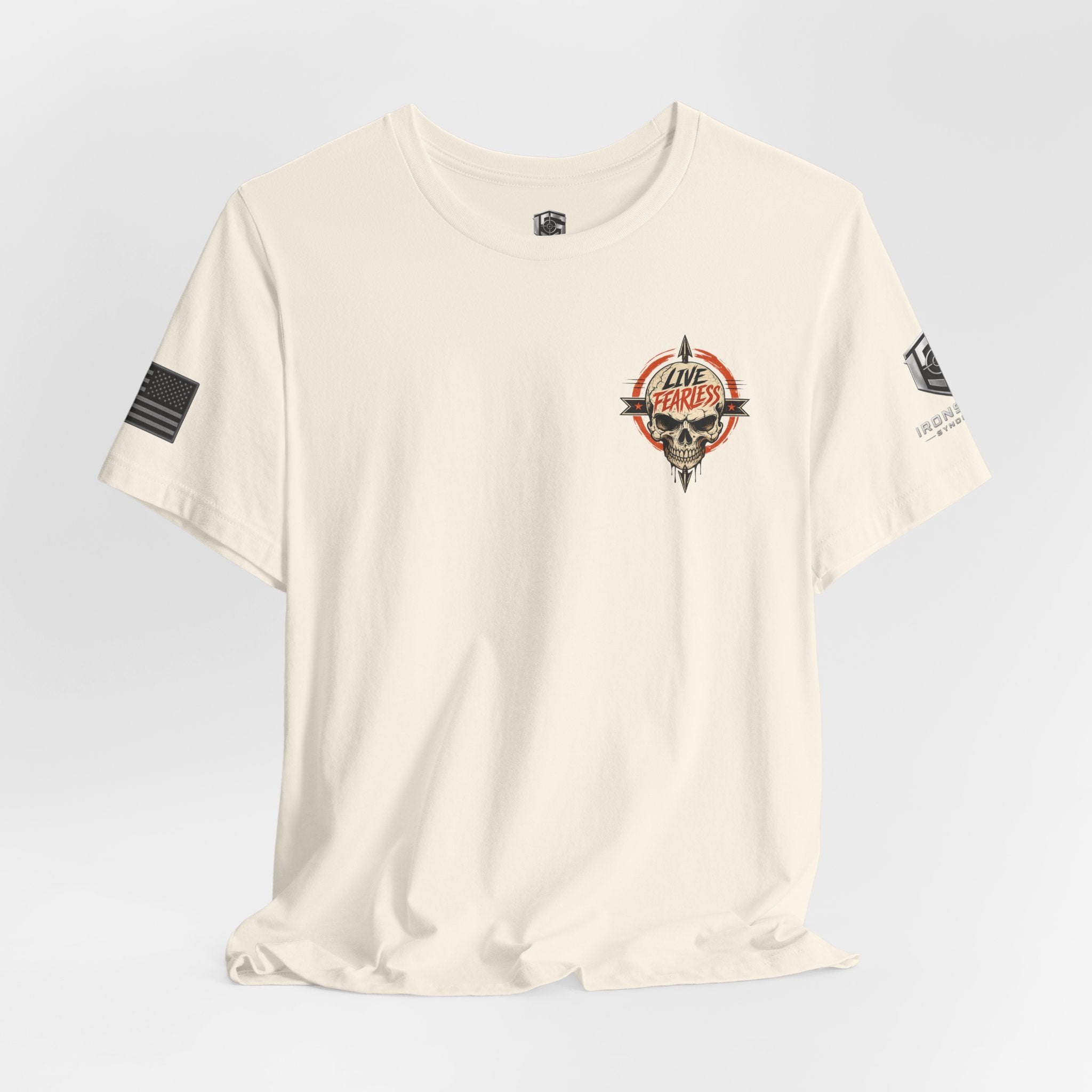 Live Fearless Skull Military T-Shirt | Ironsight Syndicate