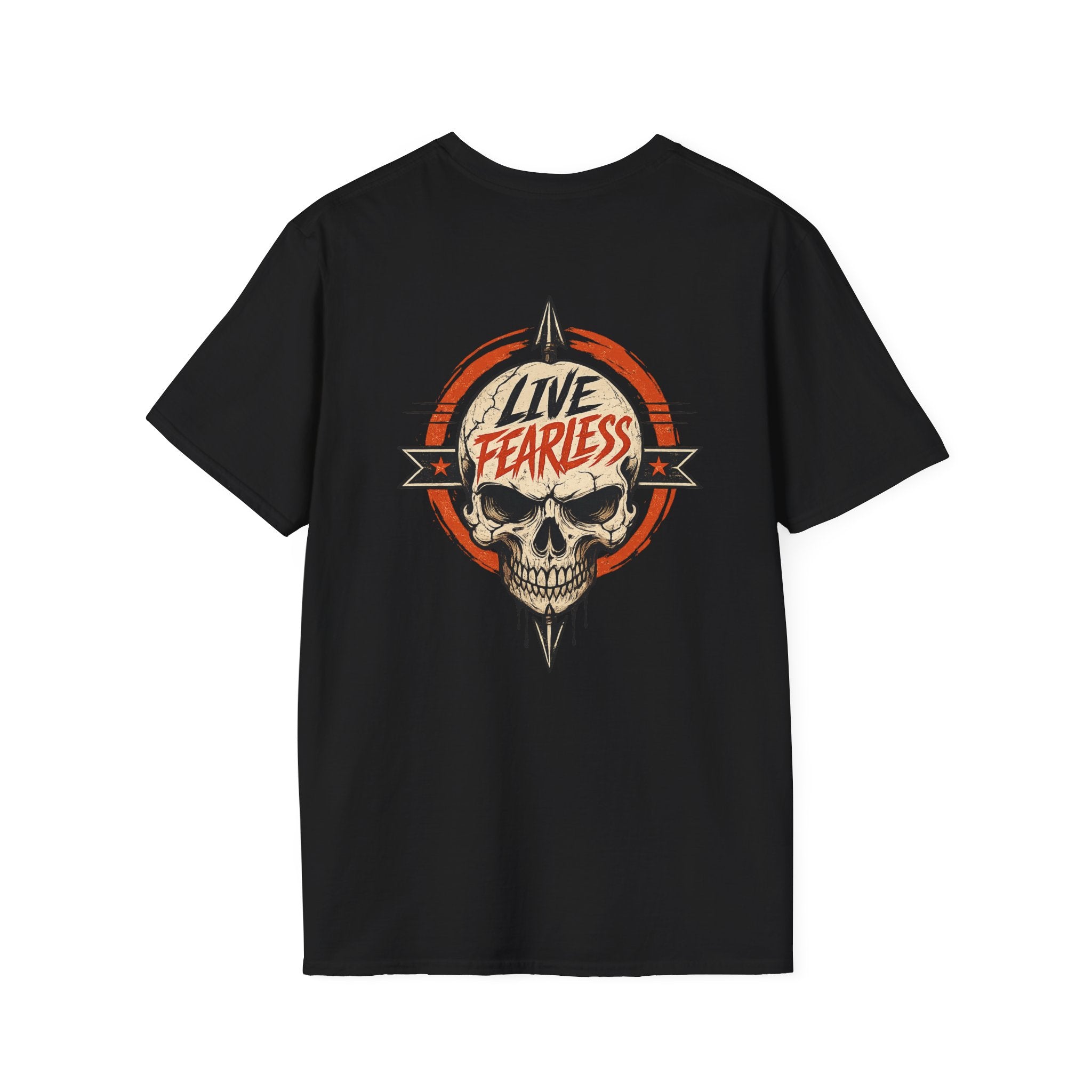 Live Fearless Skull Military T-Shirt (Front and Back) | Ironsight Syndicate