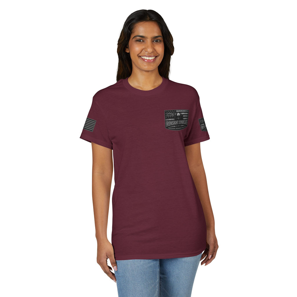 Machine gun George Washington  T-Shirt | Patriotic Military Graphic Tee for Veterans & Patriots, Adult (13 and up), unisex