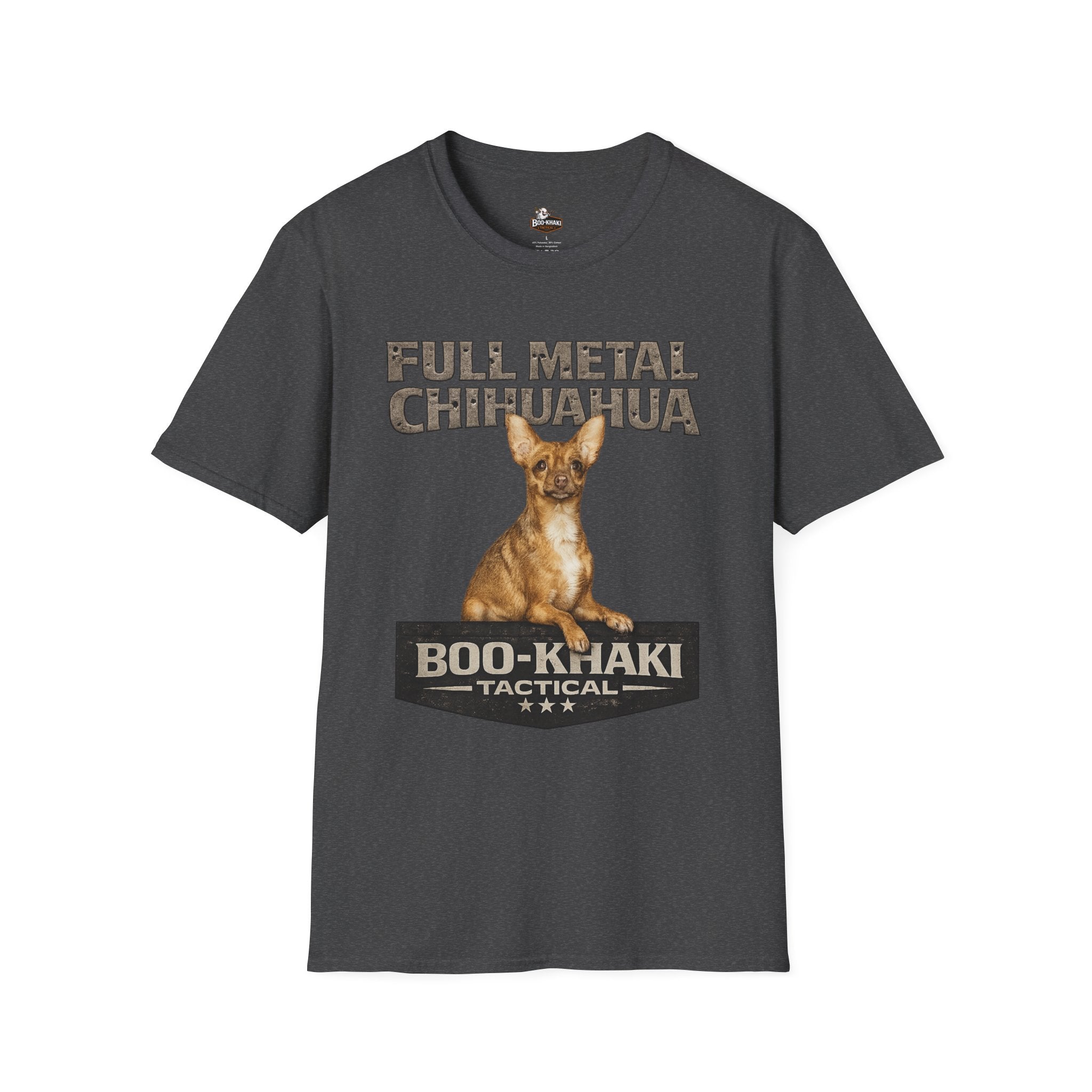 Full Metal Chihuahua T-Shirt – Boo-Khaki Tactical Graphic Tee