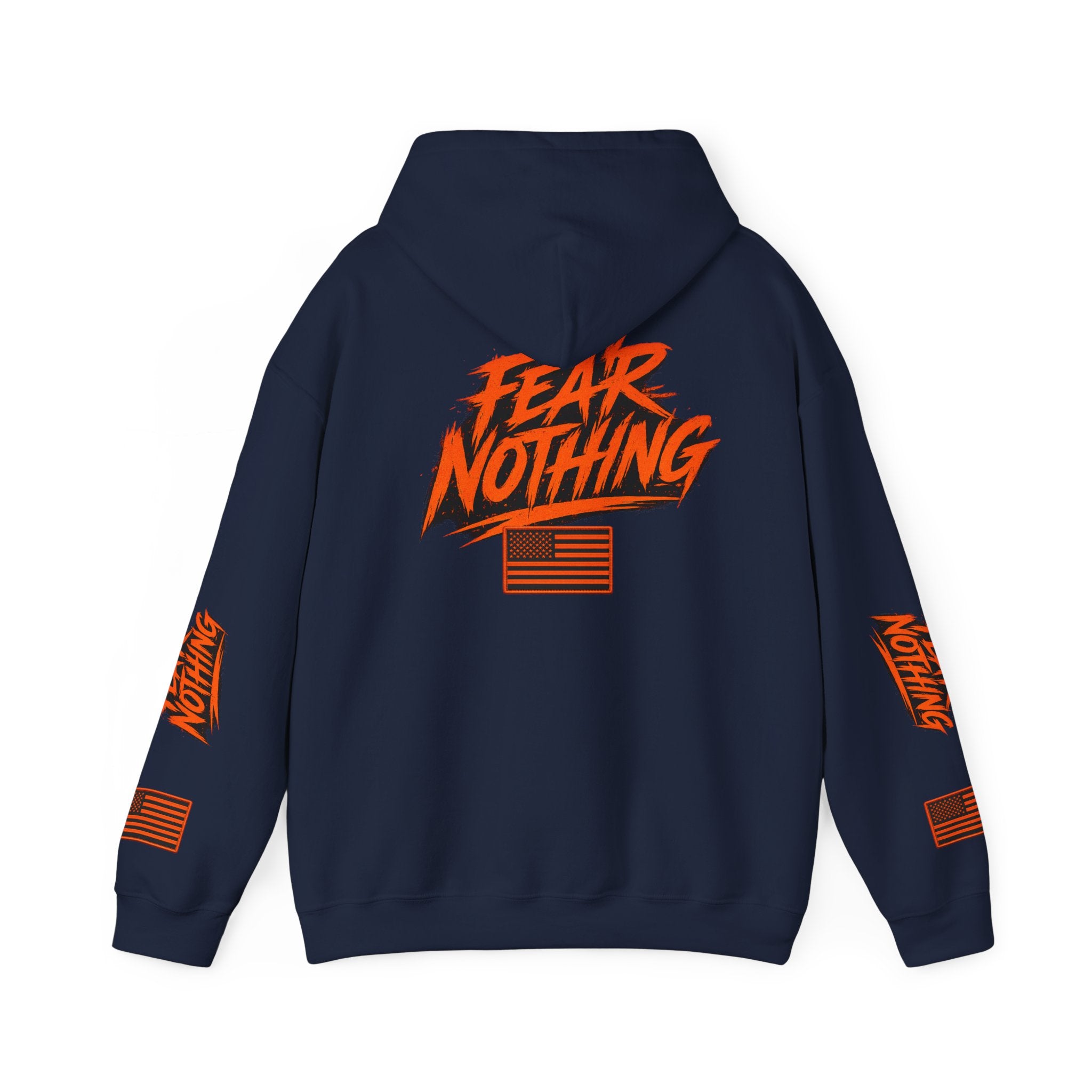 Fear Nothing Hoodie (Orange) | Premium Military-Inspired Patriotic Hoodie | Ironsight Syndicate