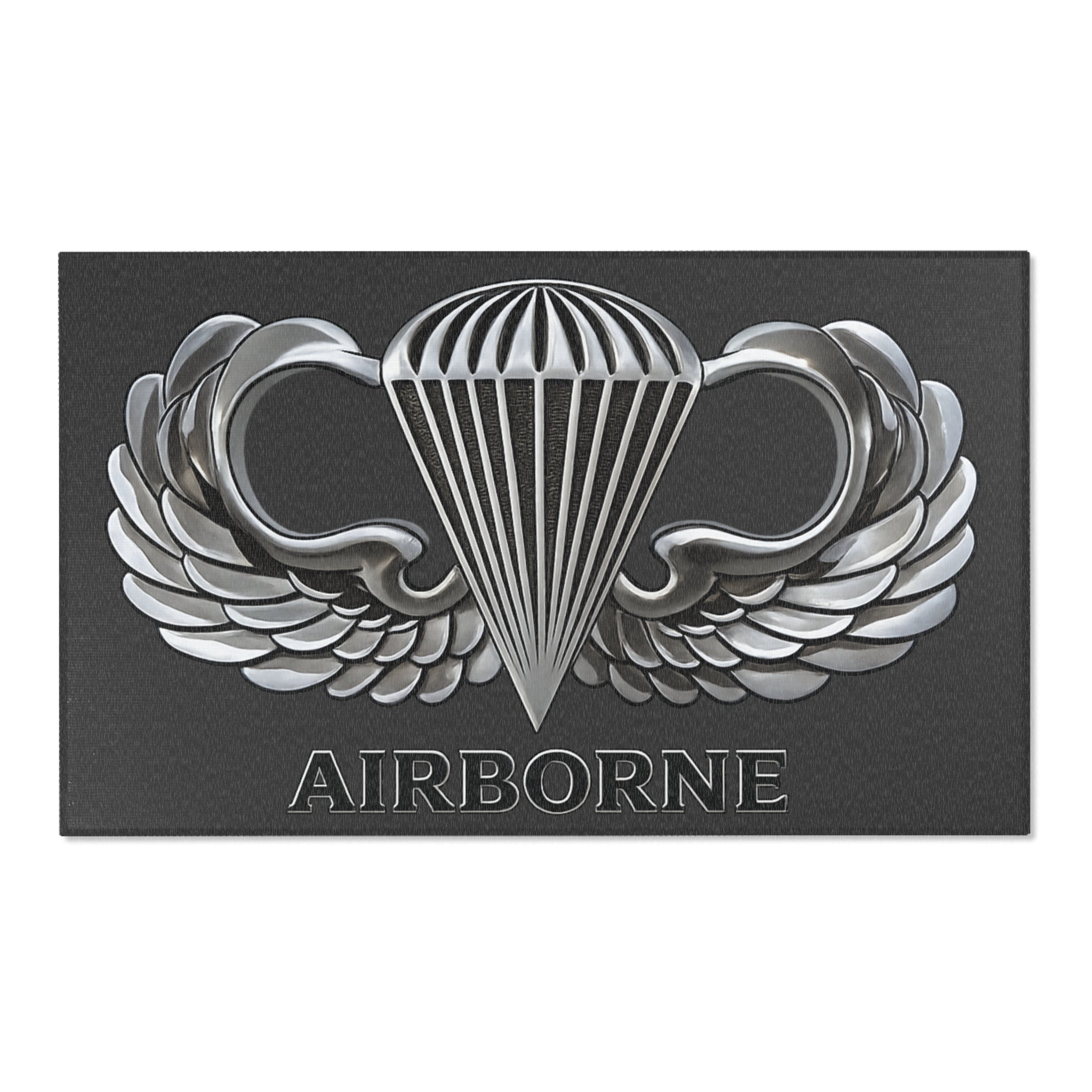 Airborne Wing Area Rug — Military Honor Floor Mat — Army Veteran Home Decor — Ironsight Syndicate - 2
