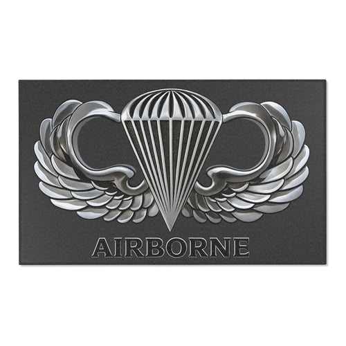 Airborne Wing Area Rug — Military Honor Floor Mat — Army Veteran Home Decor — Ironsight Syndicate - 2